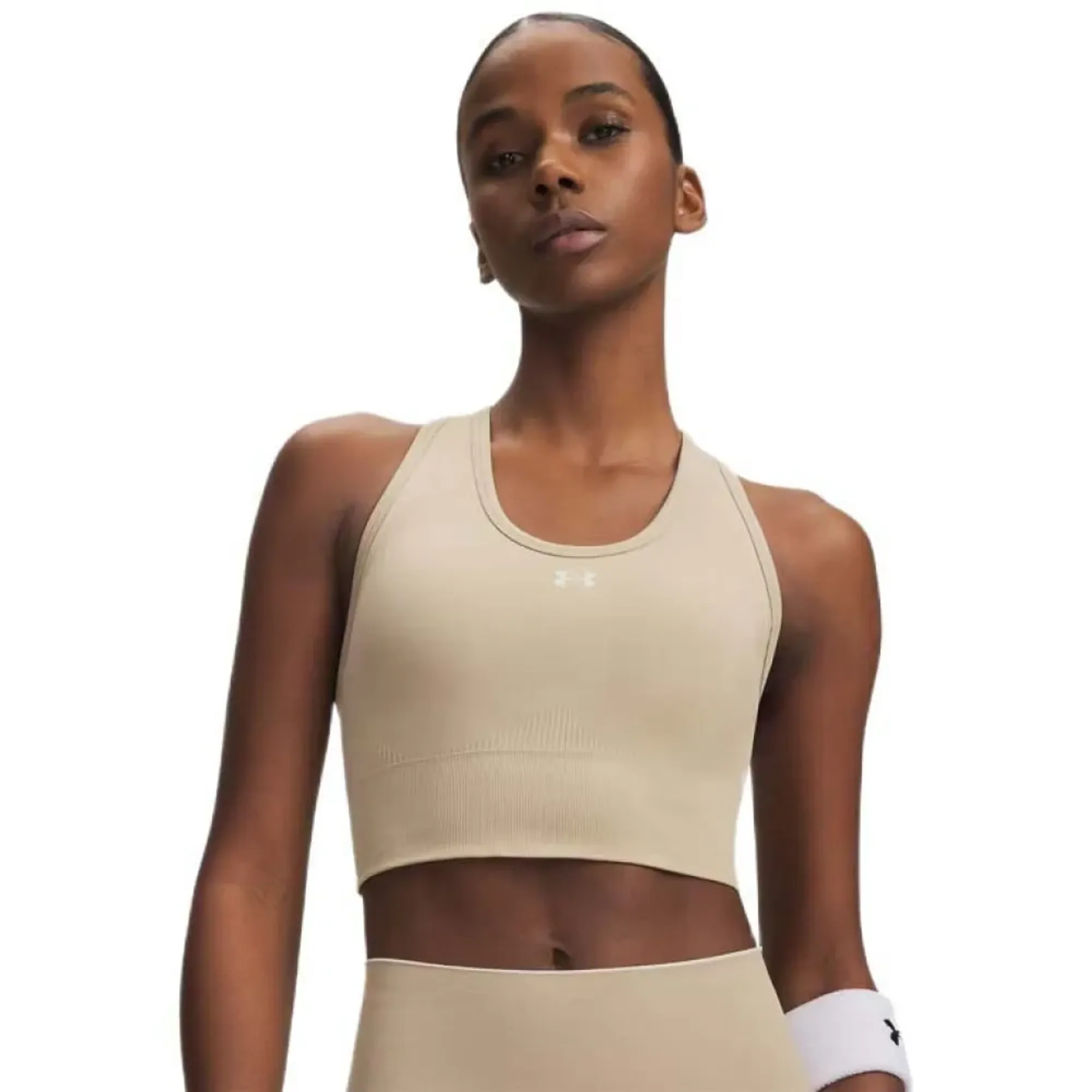 Under Armour Vanish Seamless Women's Mid Sports Bra City Khaki / Summit White L