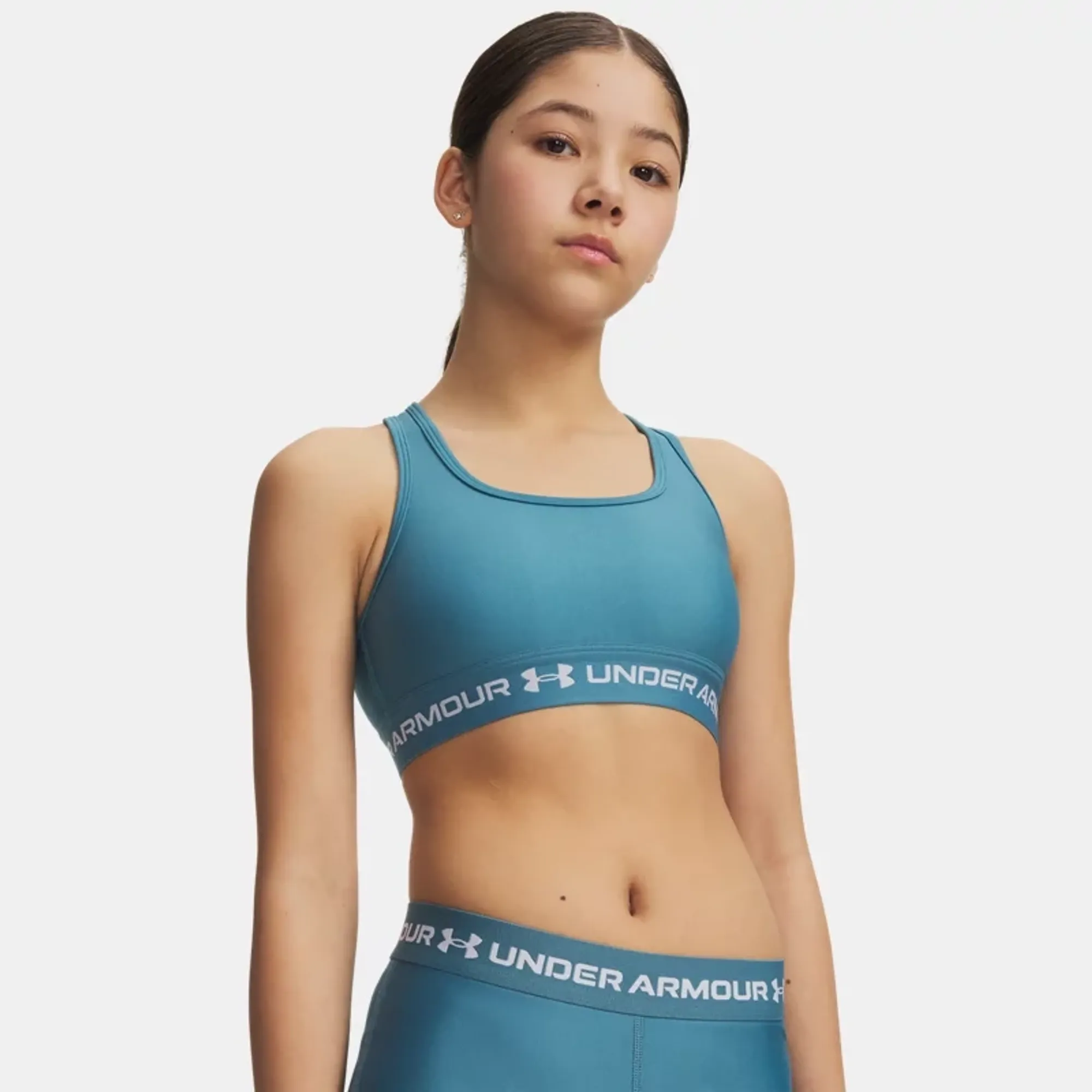 Under Armour  Crossback Girls' Sports Bra Boundless Blue / White YLG (59 - 63 in)