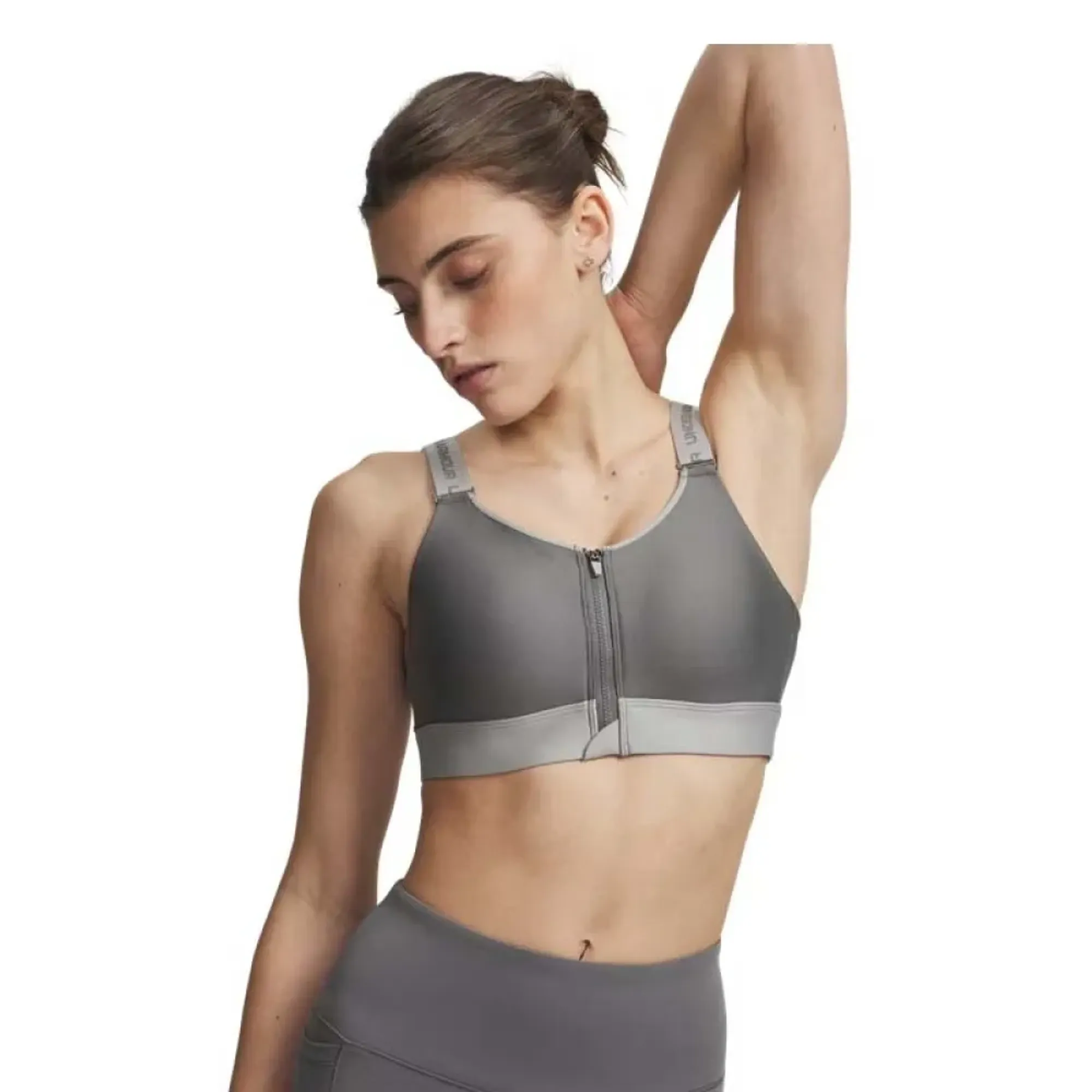 Under Armour Infinity 2.0 High Women's Zip Sports Bra Clay Green / Titanium / Clay Green L A-C