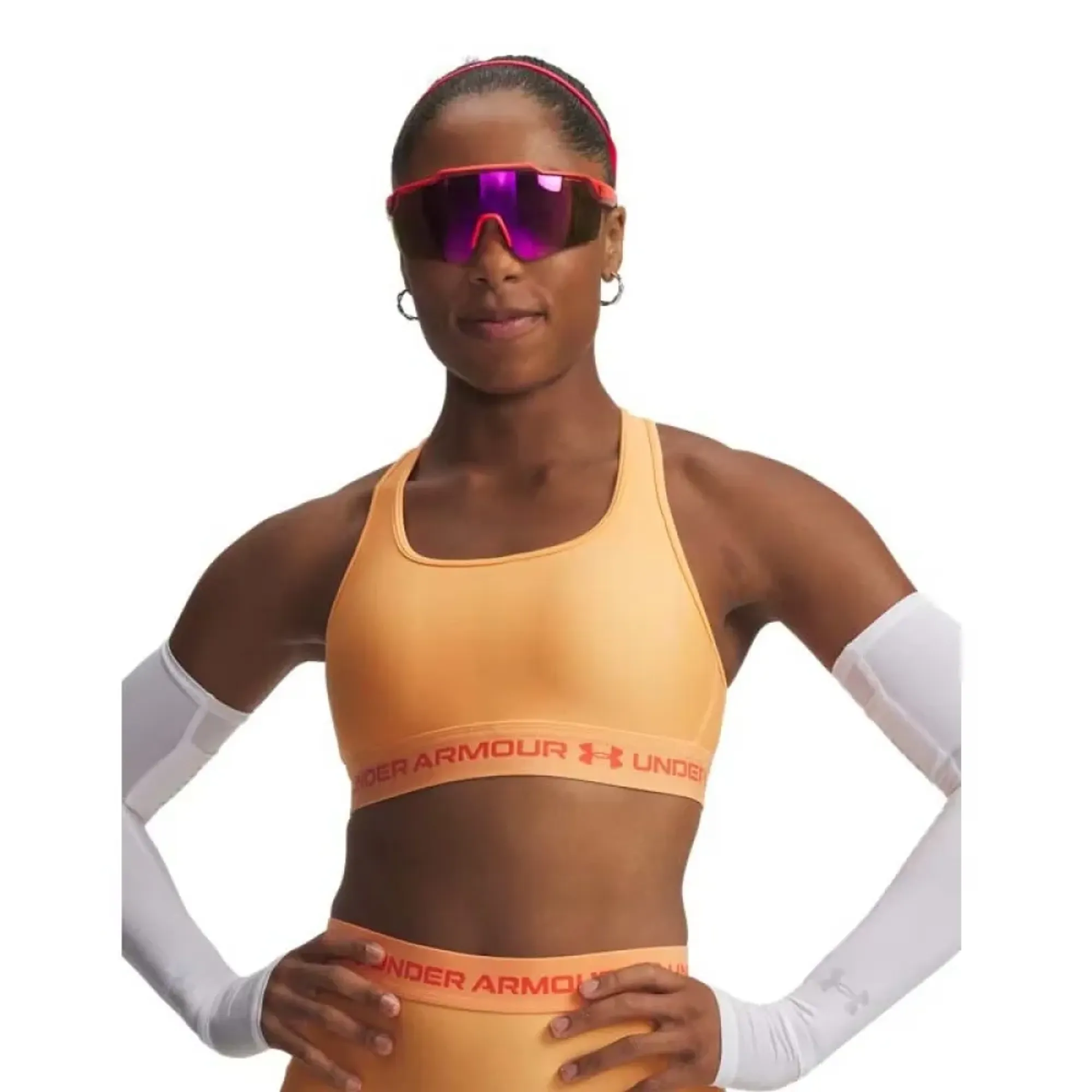 Crossback Mid Women's Sports Bra Orange Bloc / Venom Red L