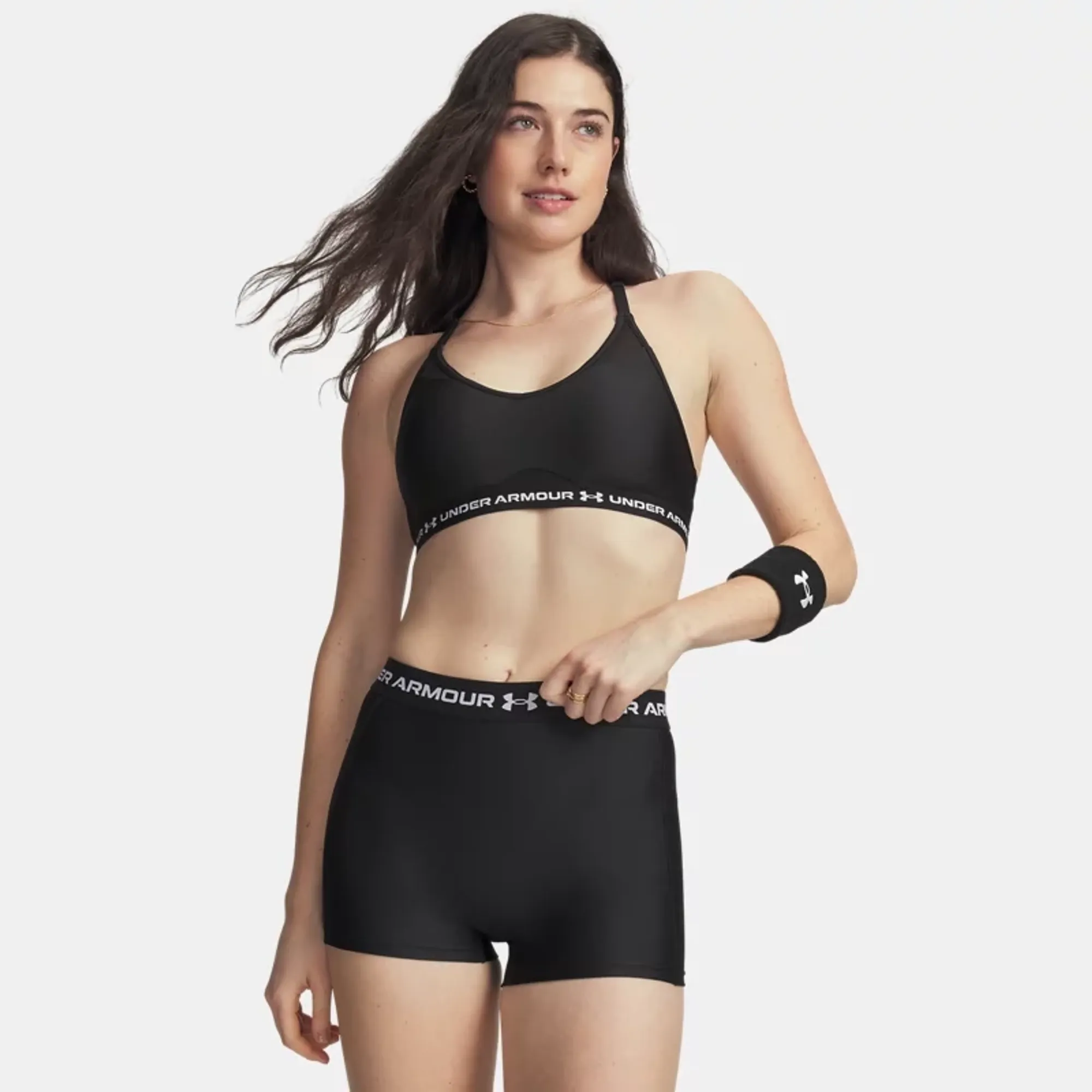 Under Armour  Crossback Low Women's Sports Bra Ultimate Black / White L