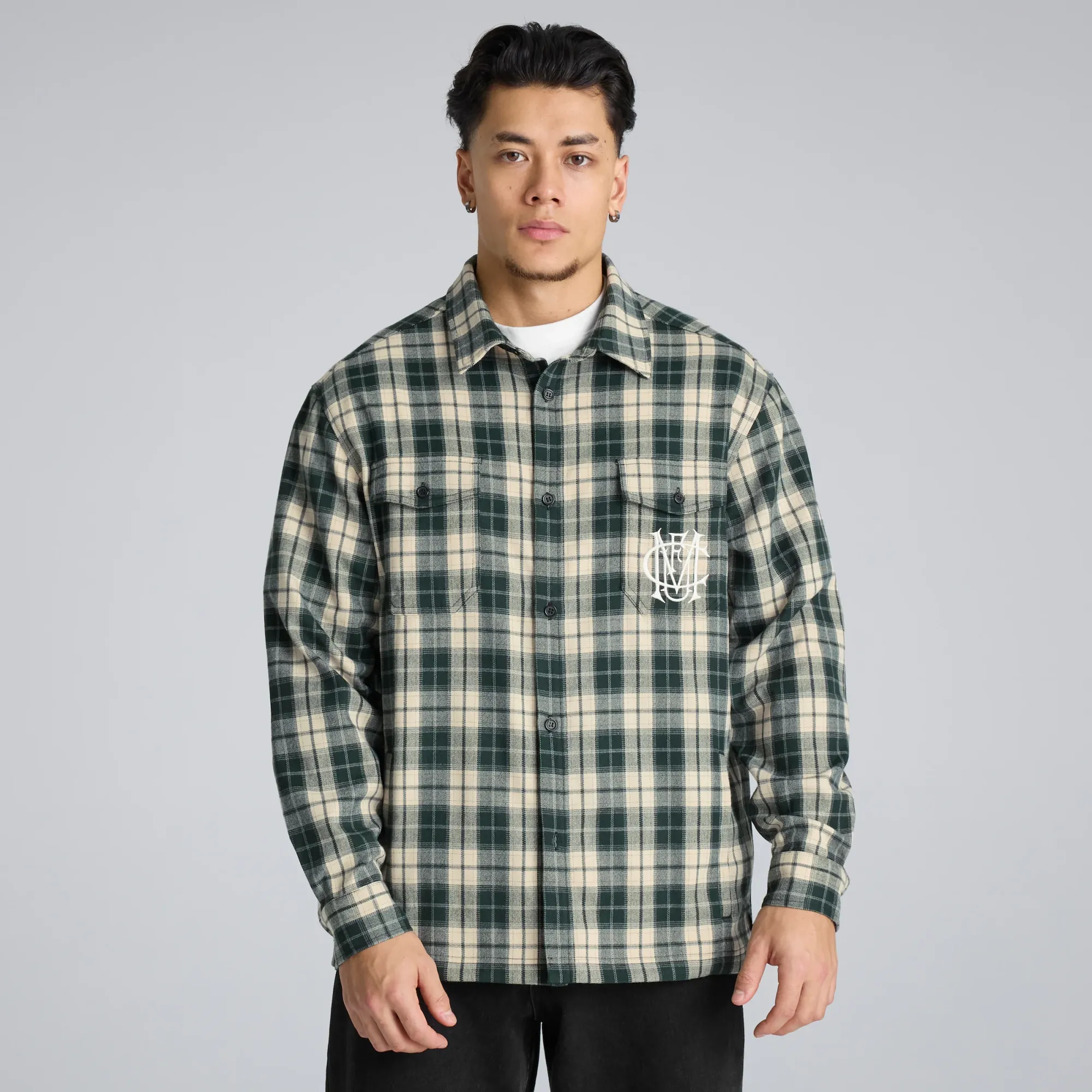 Manchester United Archive Plaid Overshirt Green