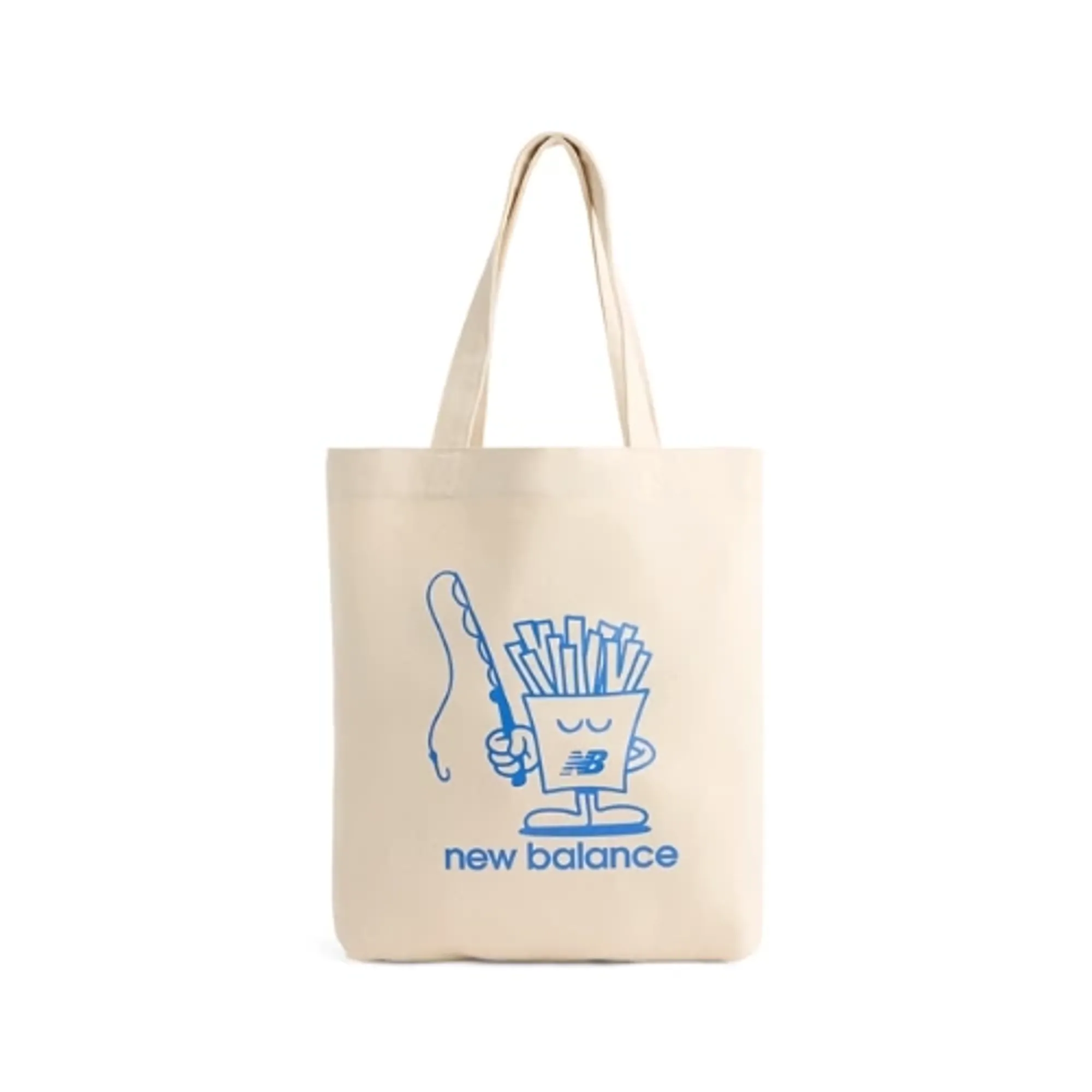 New Balance Unisex NB Graphic Tote in White/Blue Cotton