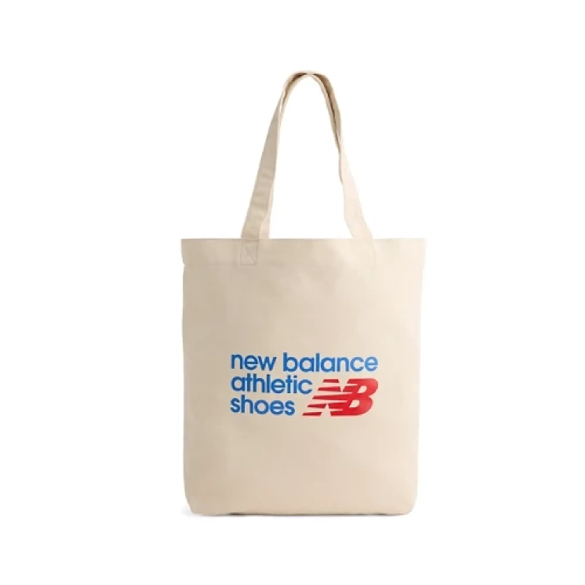 New Balance Unisex NB Graphic Tote in White/Red Cotton