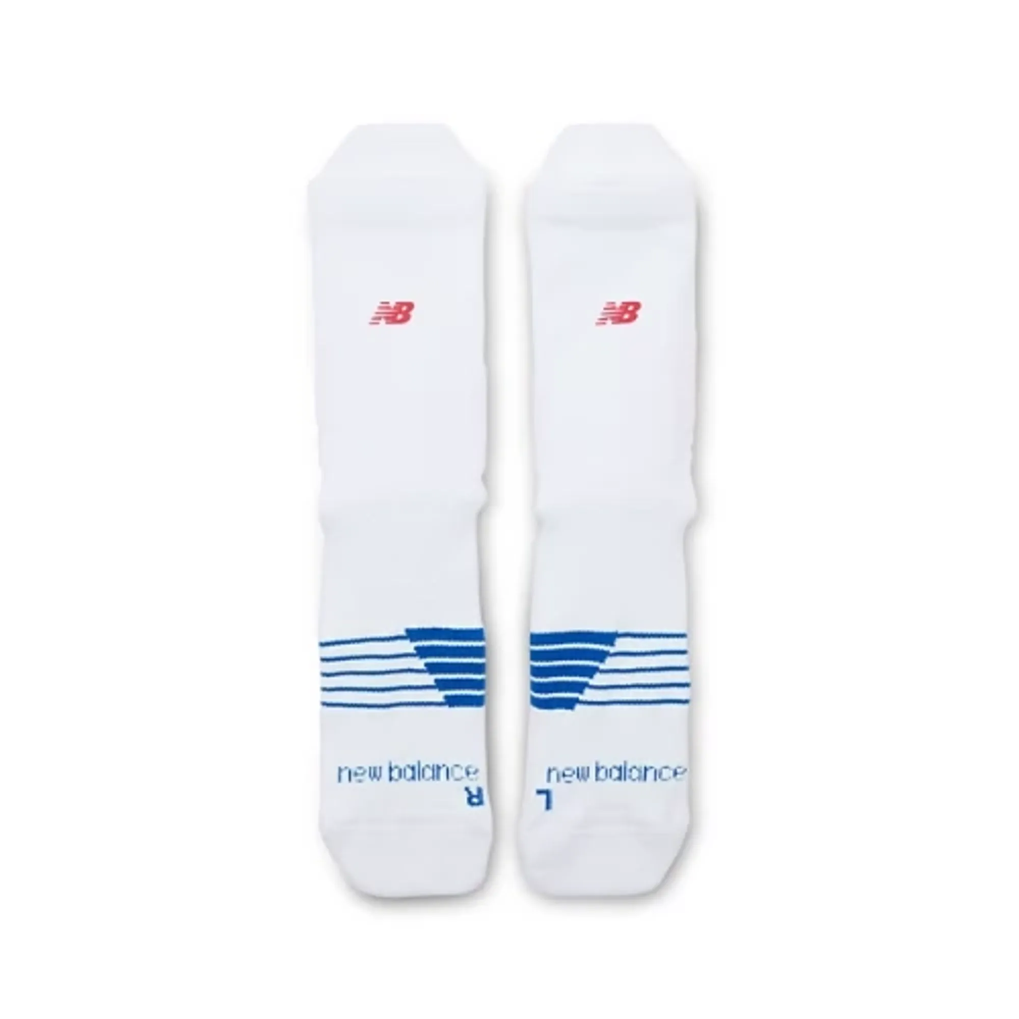 New Balance Unisex Basketball Crew Socks 1 Pair in White/Blue Nylon