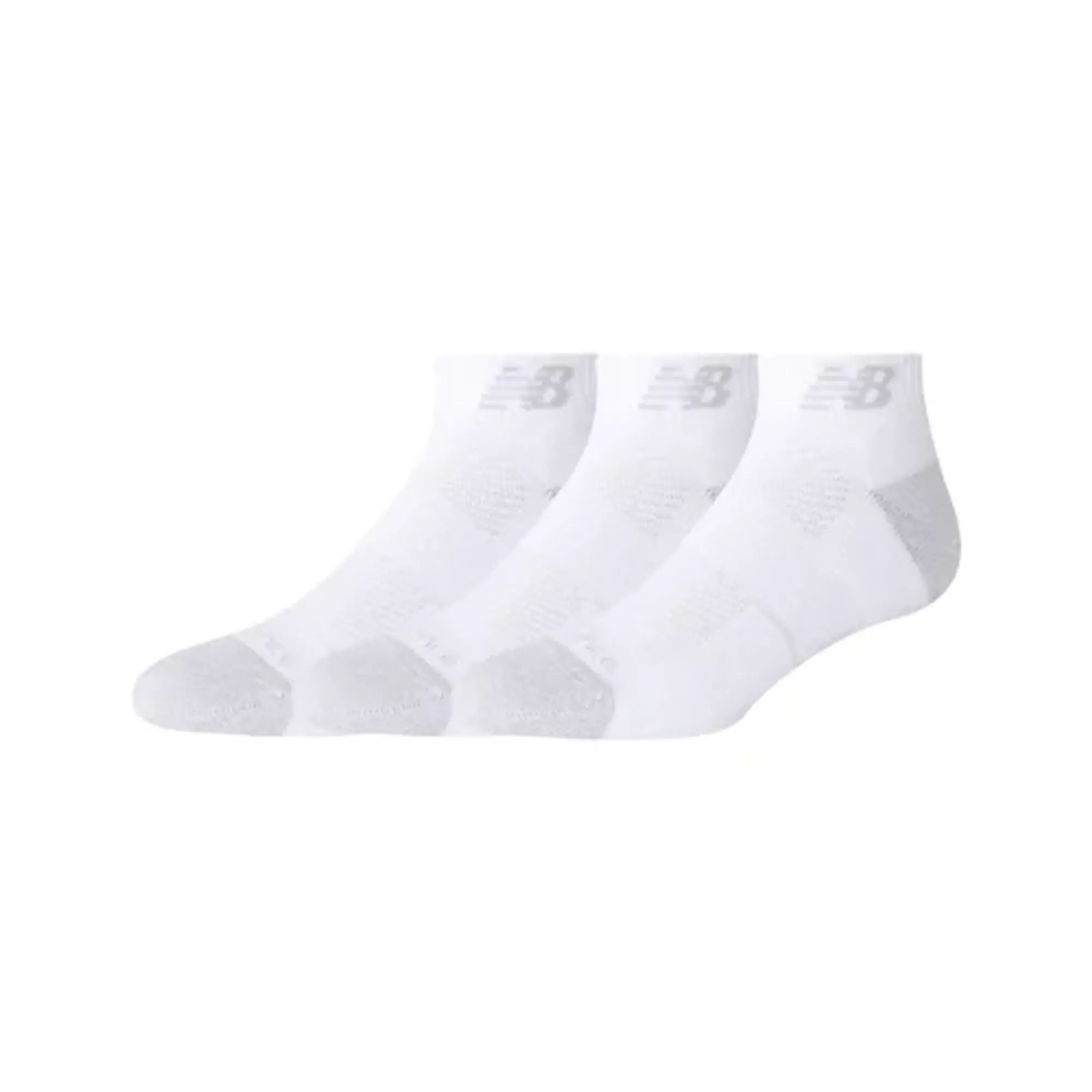 New Balance Unisex Active Low Cut Socks 3 Pack in White Polyester