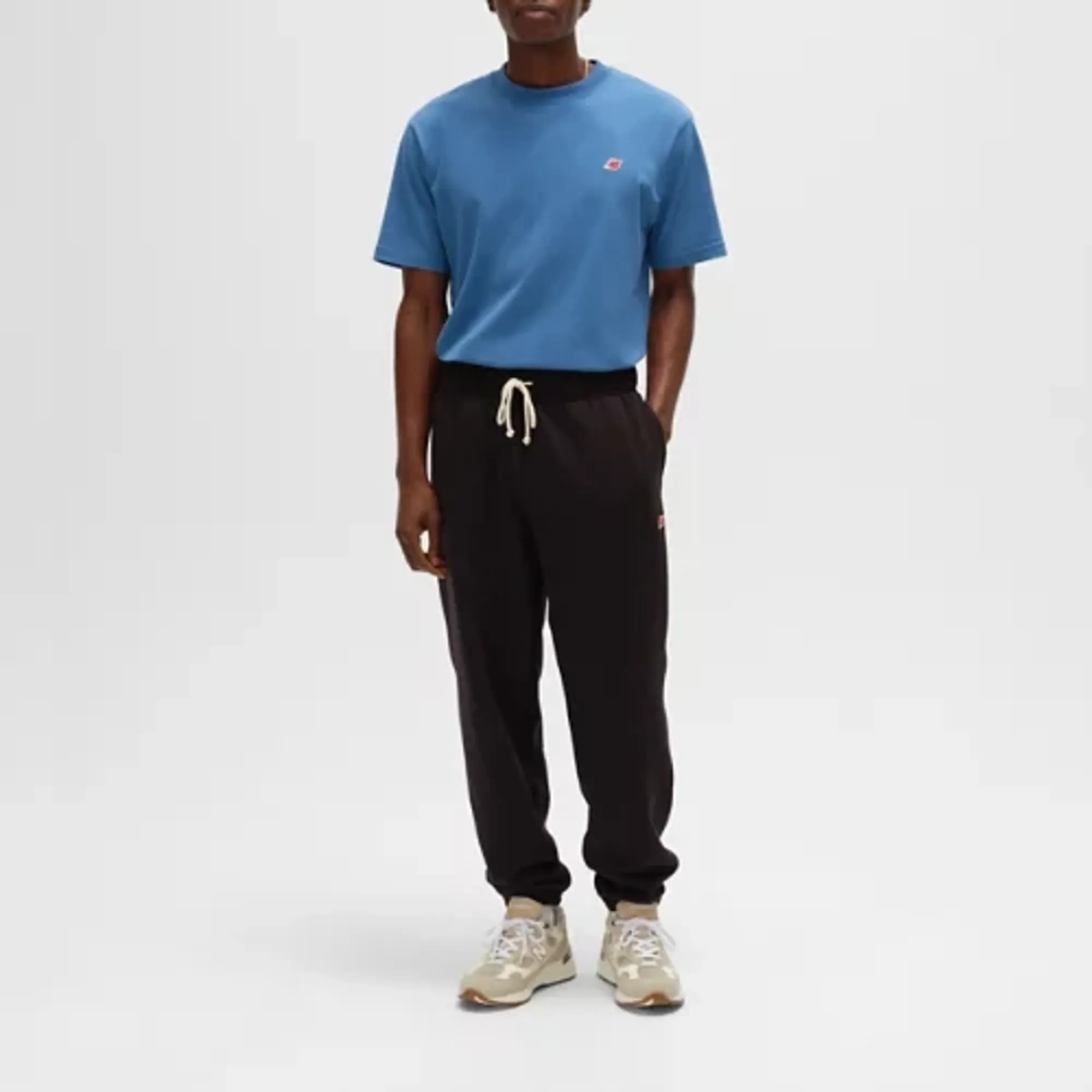 New Balance Men's Made in USA Core Sweatpant in Black Cotton Fleece