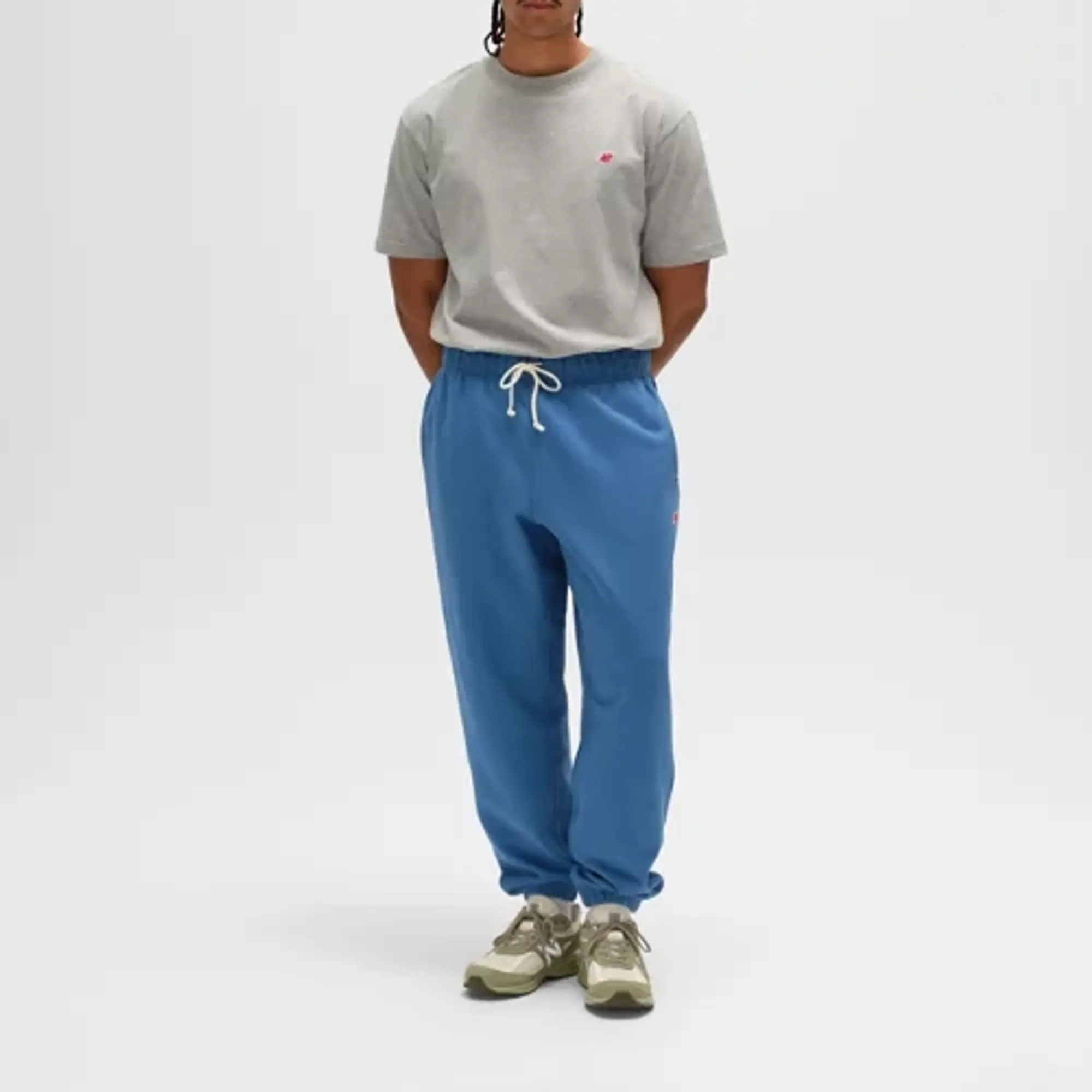 New Balance Men's Made in USA Core Sweatpant in Blue Cotton Fleece