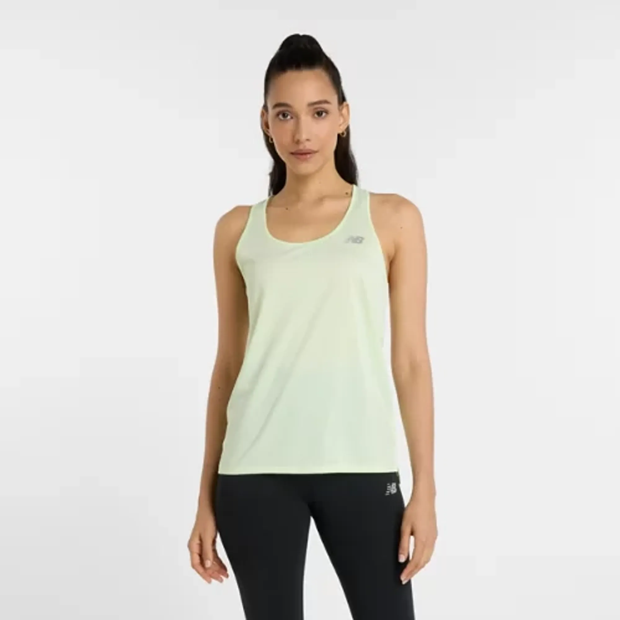 New Balance Women's Sport Essential Tank in Green Poly Knit