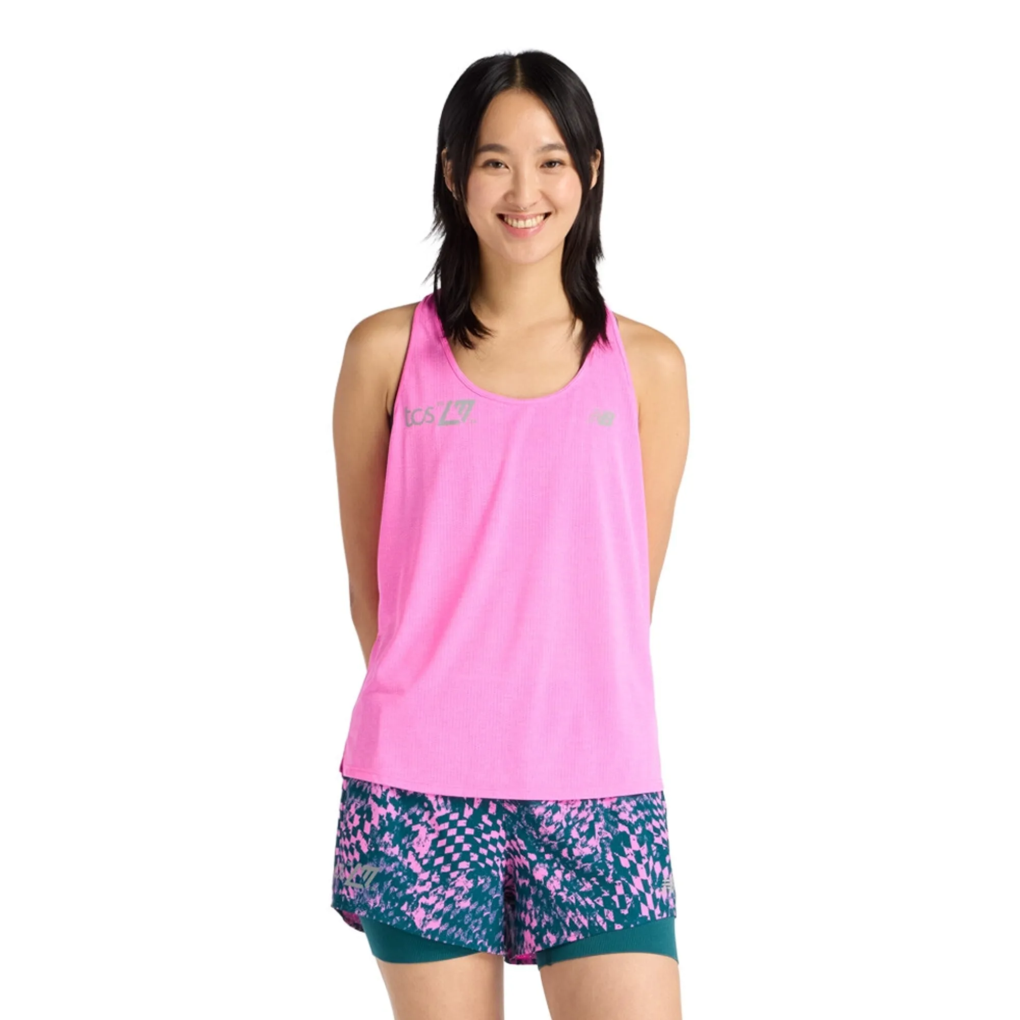 New Balance Women's London Edition RC Essential Tank in Pink Polyester