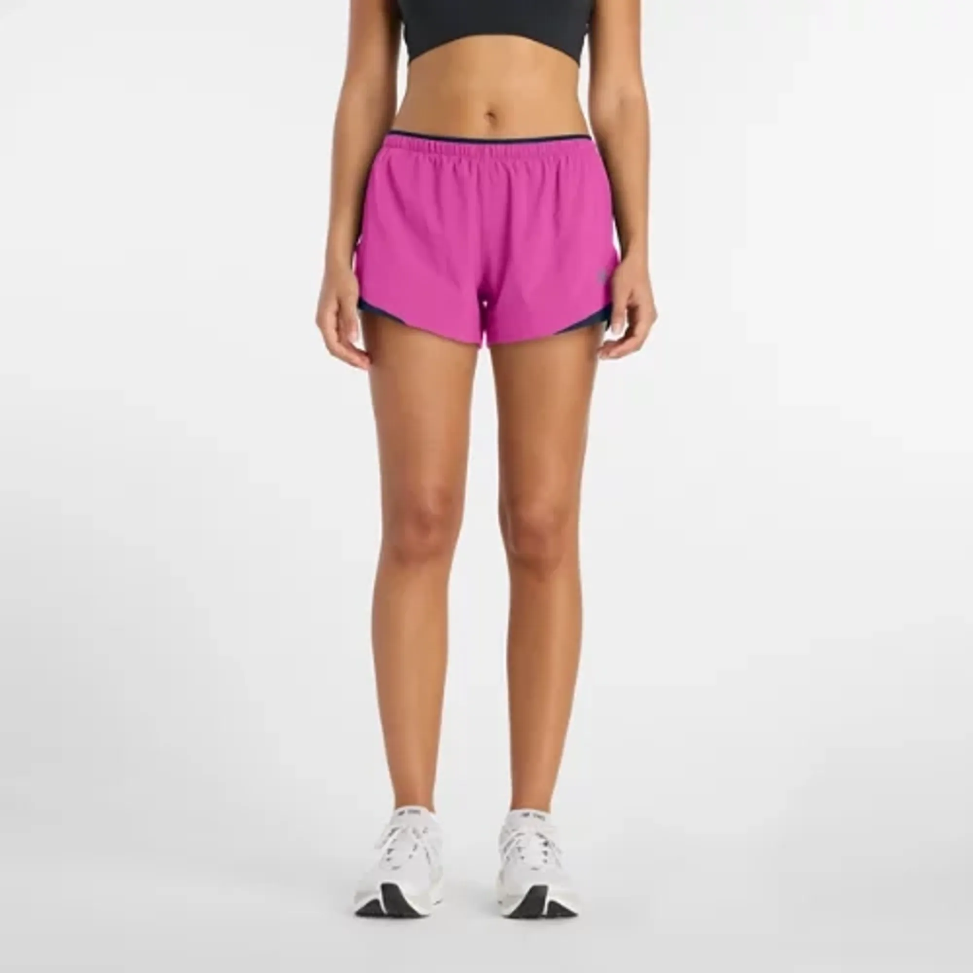 New Balance Women's RC Essential Short 3" in Pink Polywoven