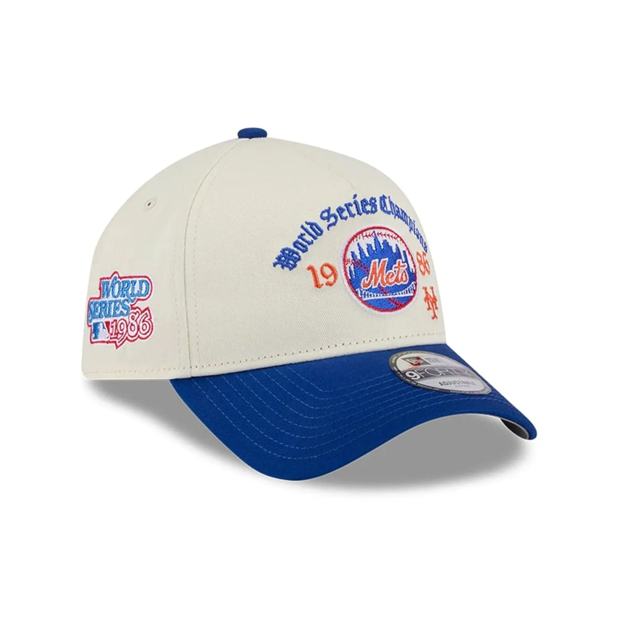 New York Mets MLB Old English White 9FORTY A-Frame Adjustable Cap New Era Cap adult unisex