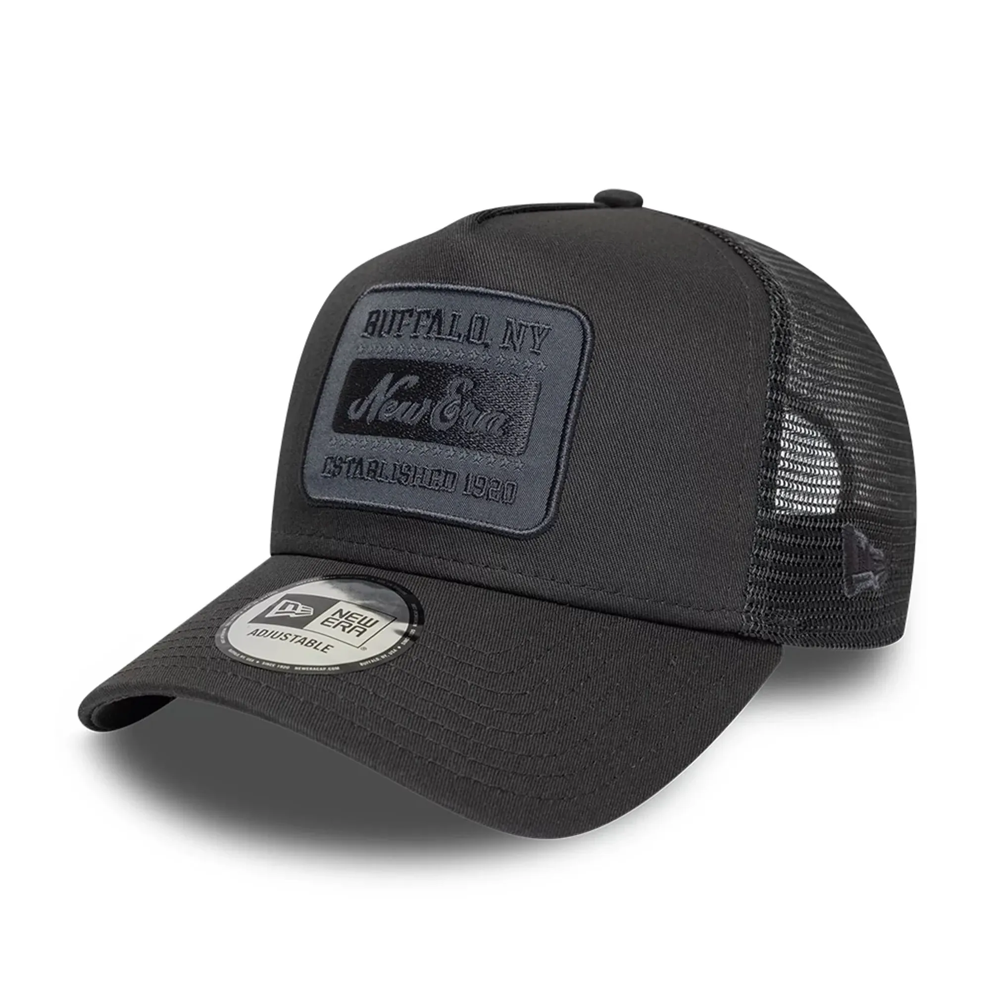 New Era Patch Charcoal 9FORTY A-Frame Trucker Adjustable Cap adult unisex