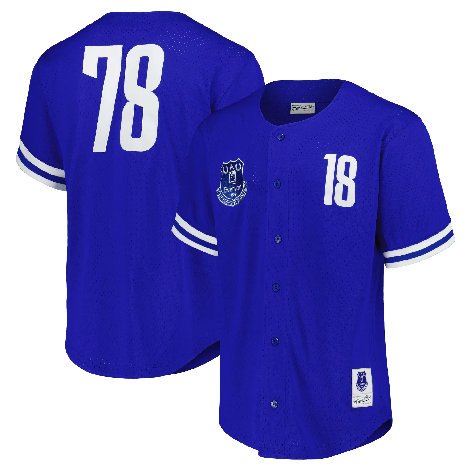Everton X Mitchell & Ness Baseball Shirt - Royal - Unisex