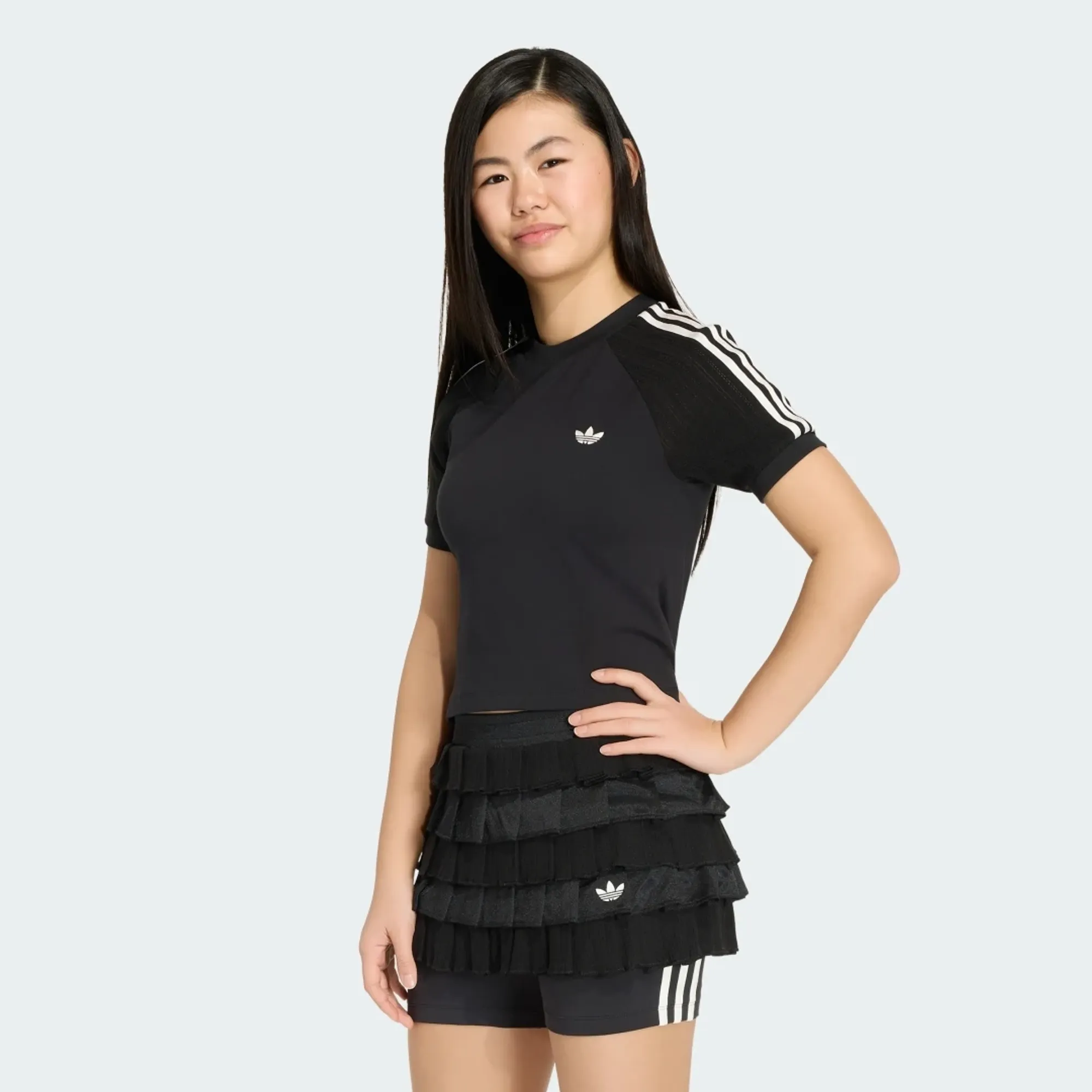 adidas SLIM KNITTED 3 STRIPES T-Shirt