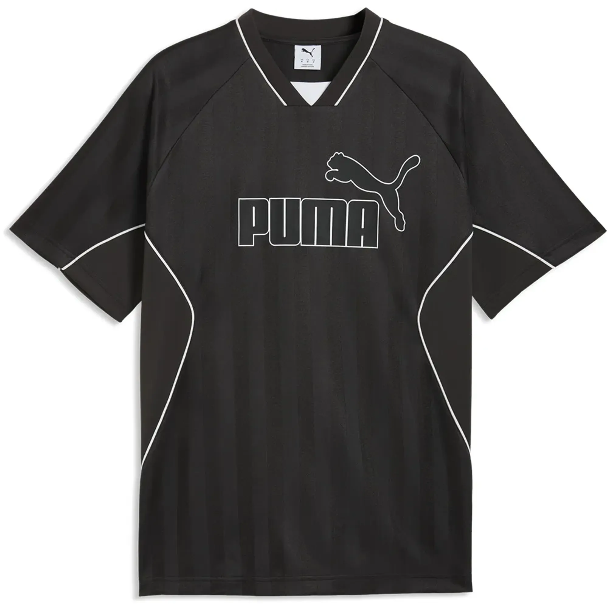 Puma Sport Stripe Football Short Sleeve V Neck T-shirt