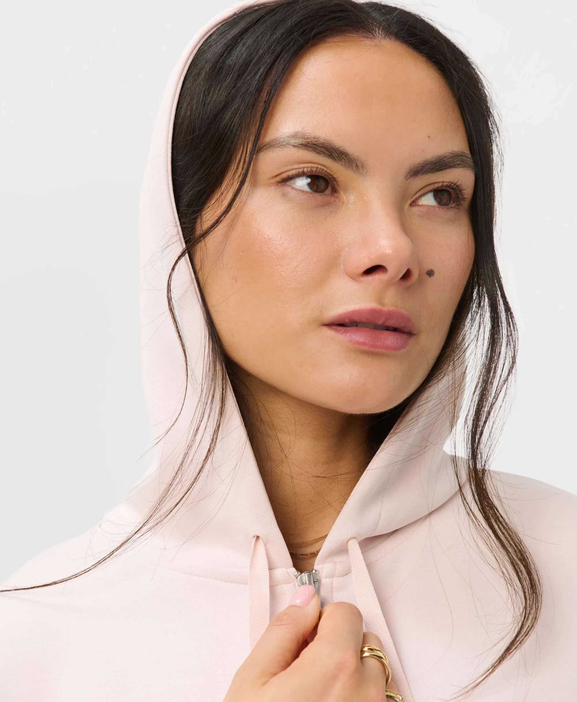 Sweaty Betty Sand Wash CloudWeight Zip Through Hoodie, Pink, Women's S