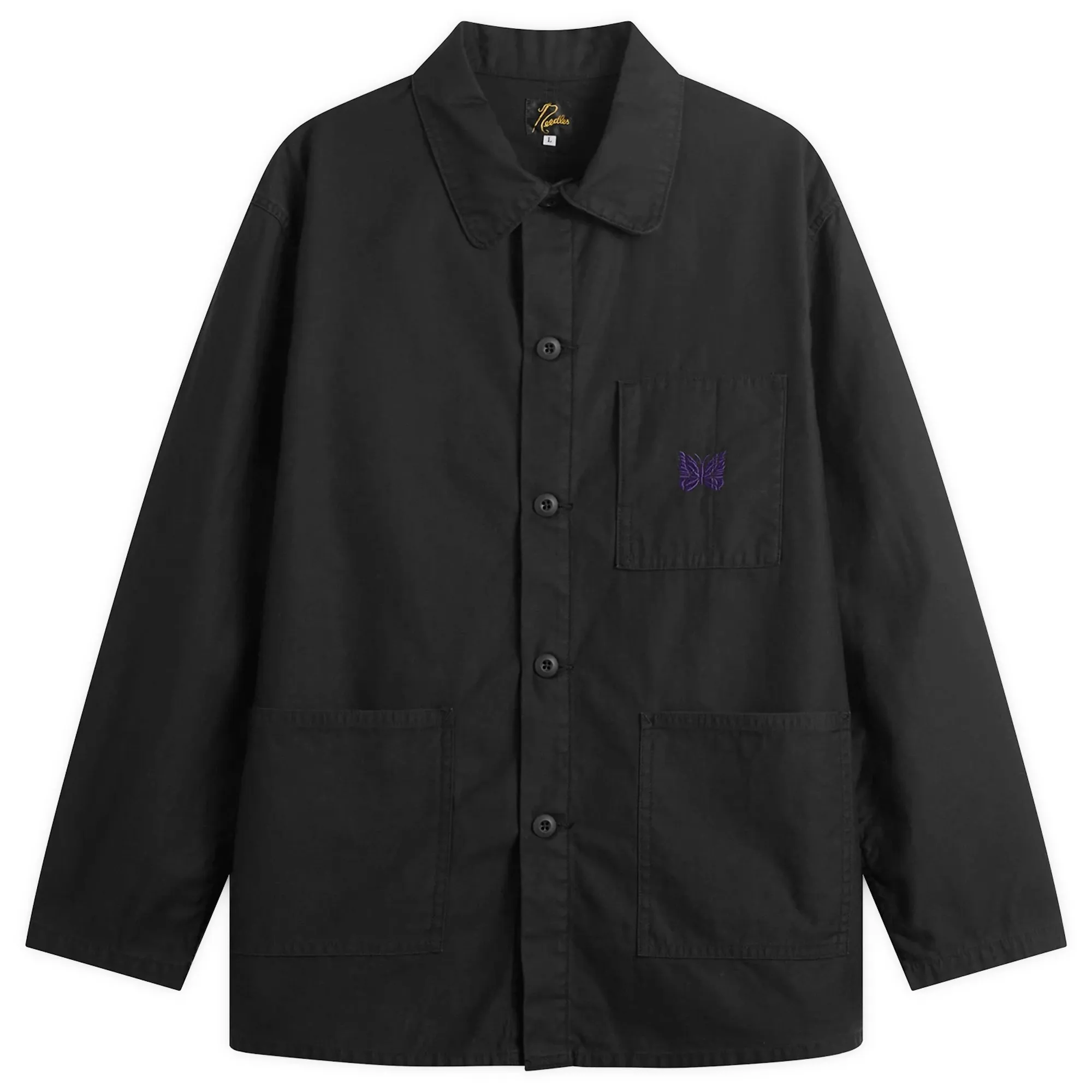 Needles Men's Reversed Sateen Coverall Jacket Black