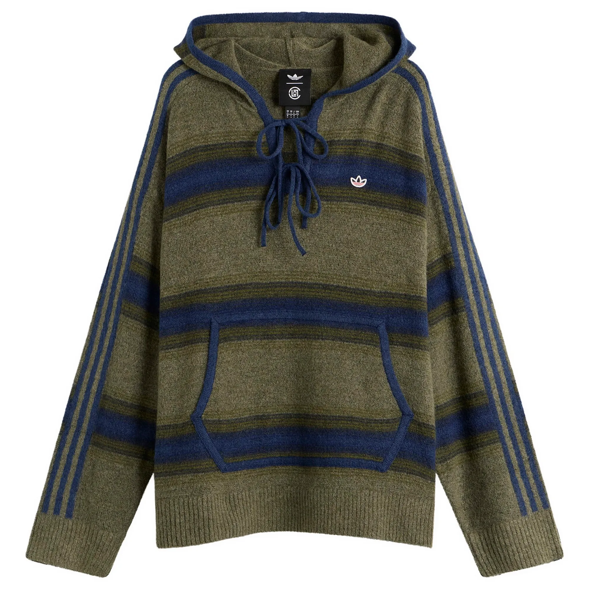 Adidas Men's Clot Baja Hoodie By Edison Chen Trace Khaki/Tech Indigo