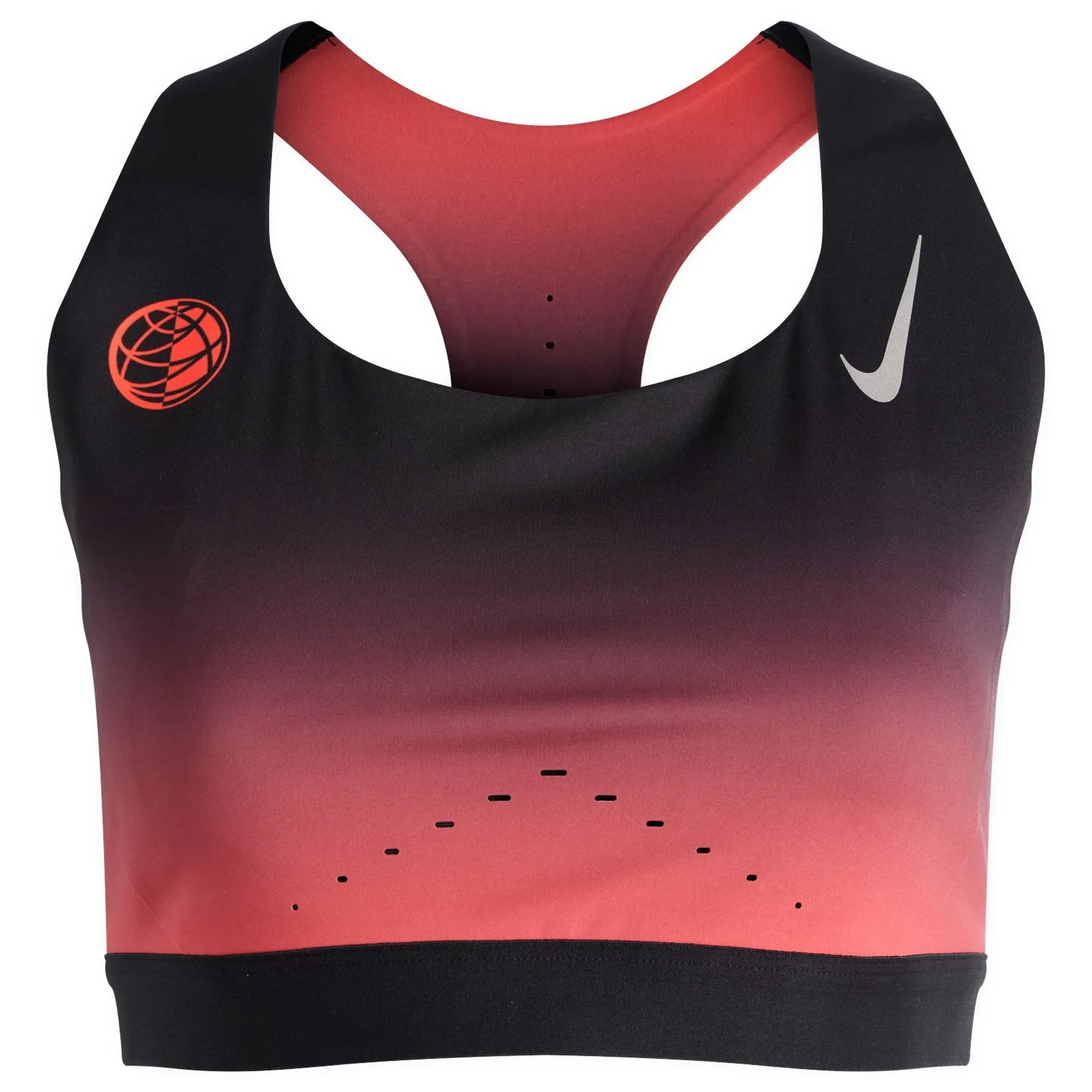 Nike Women's Swift Sports Bra Black/Bright Crimson/Metallic Silver