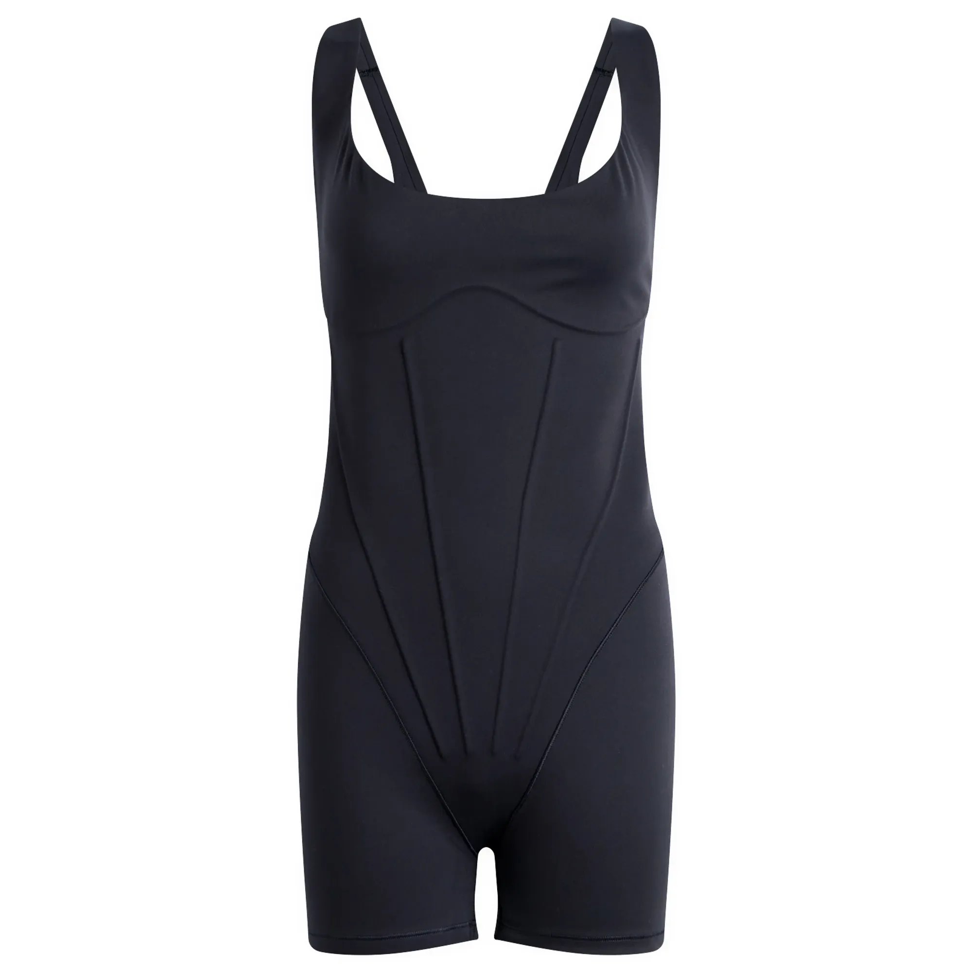 Nike Women's x SKIMS Matte Corset Short One Piece 2" Obsidian