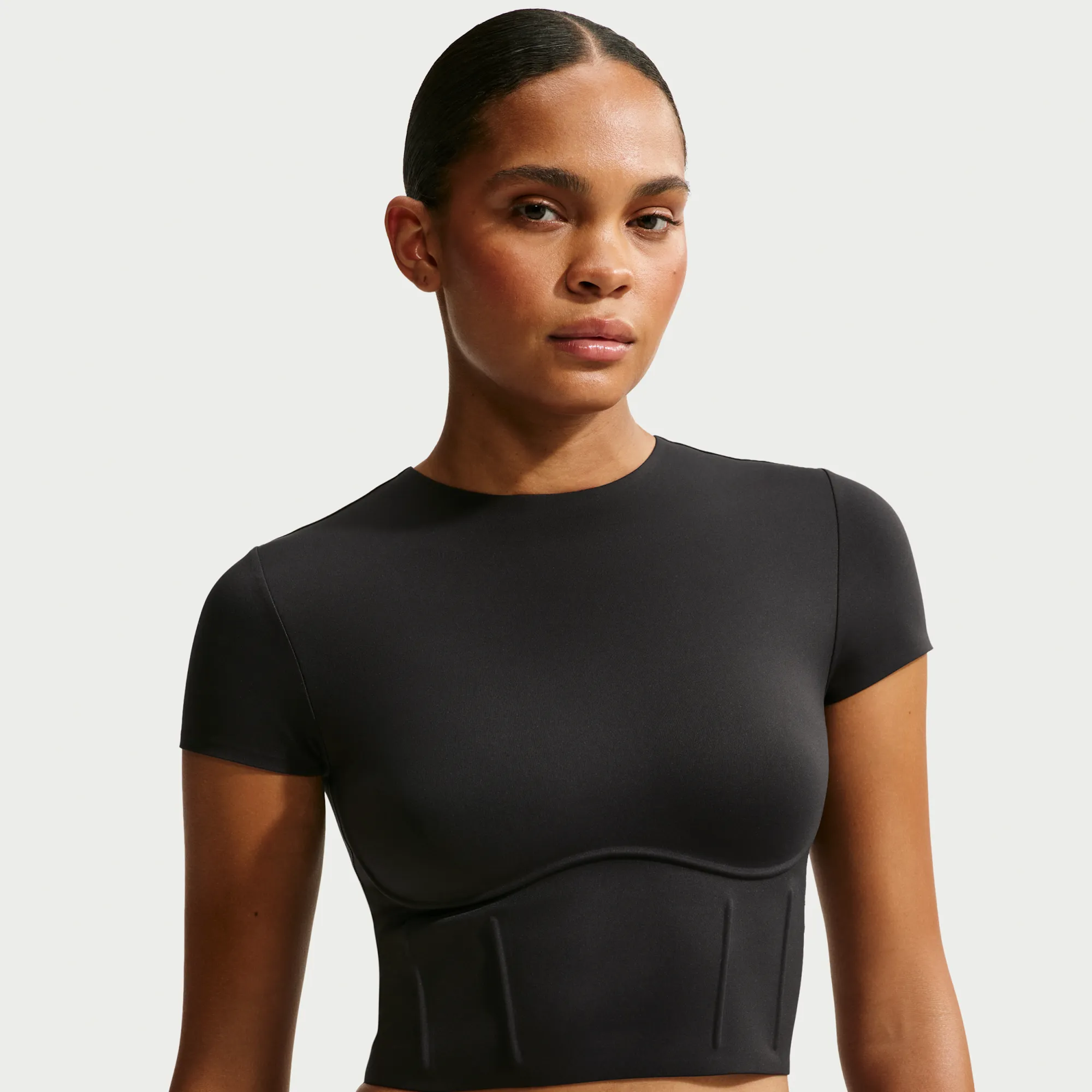 NikeSKIMS Matte Women's Corset Cropped Top - Black