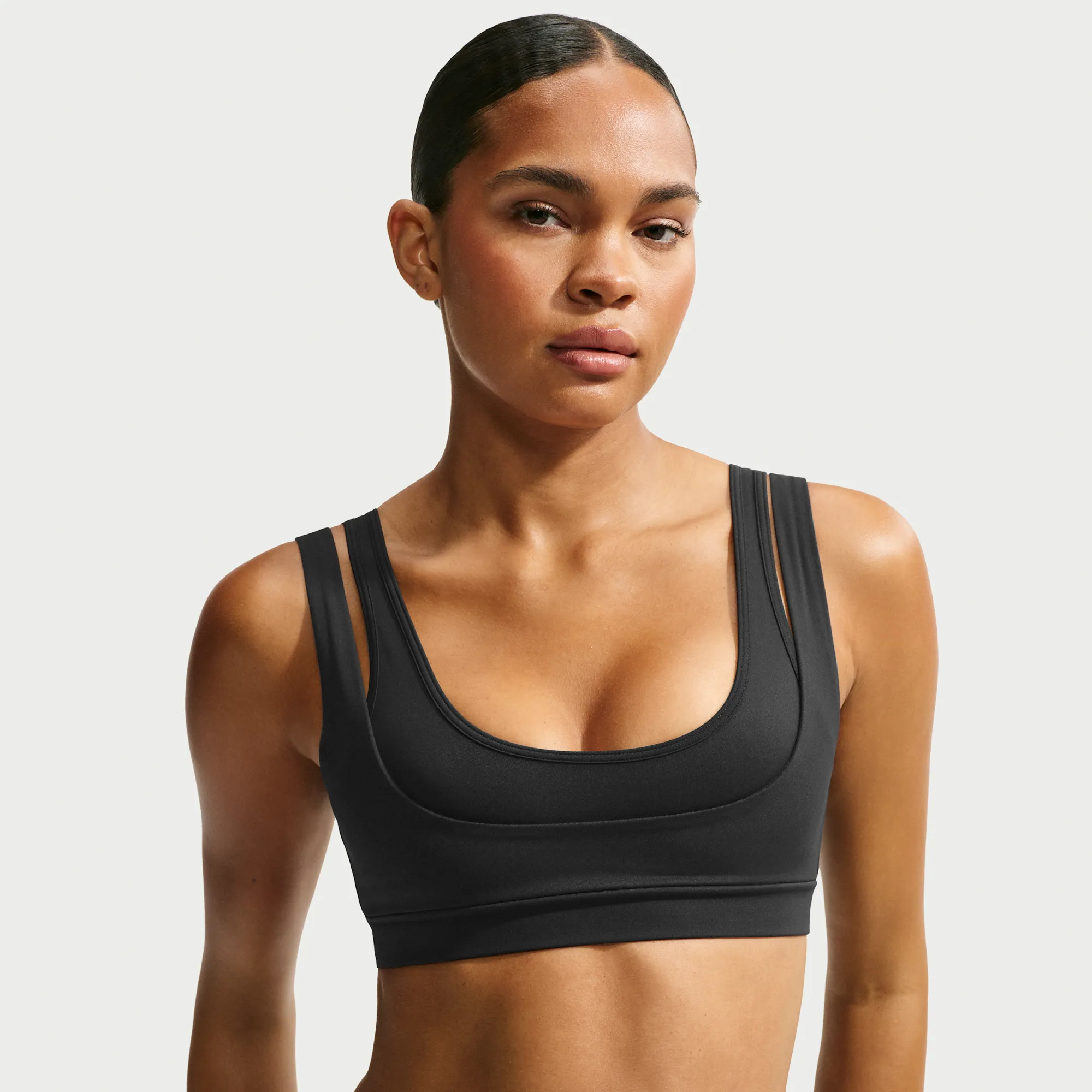 NikeSKIMS Matte Women's Double-Strap Scoop Bra - Black