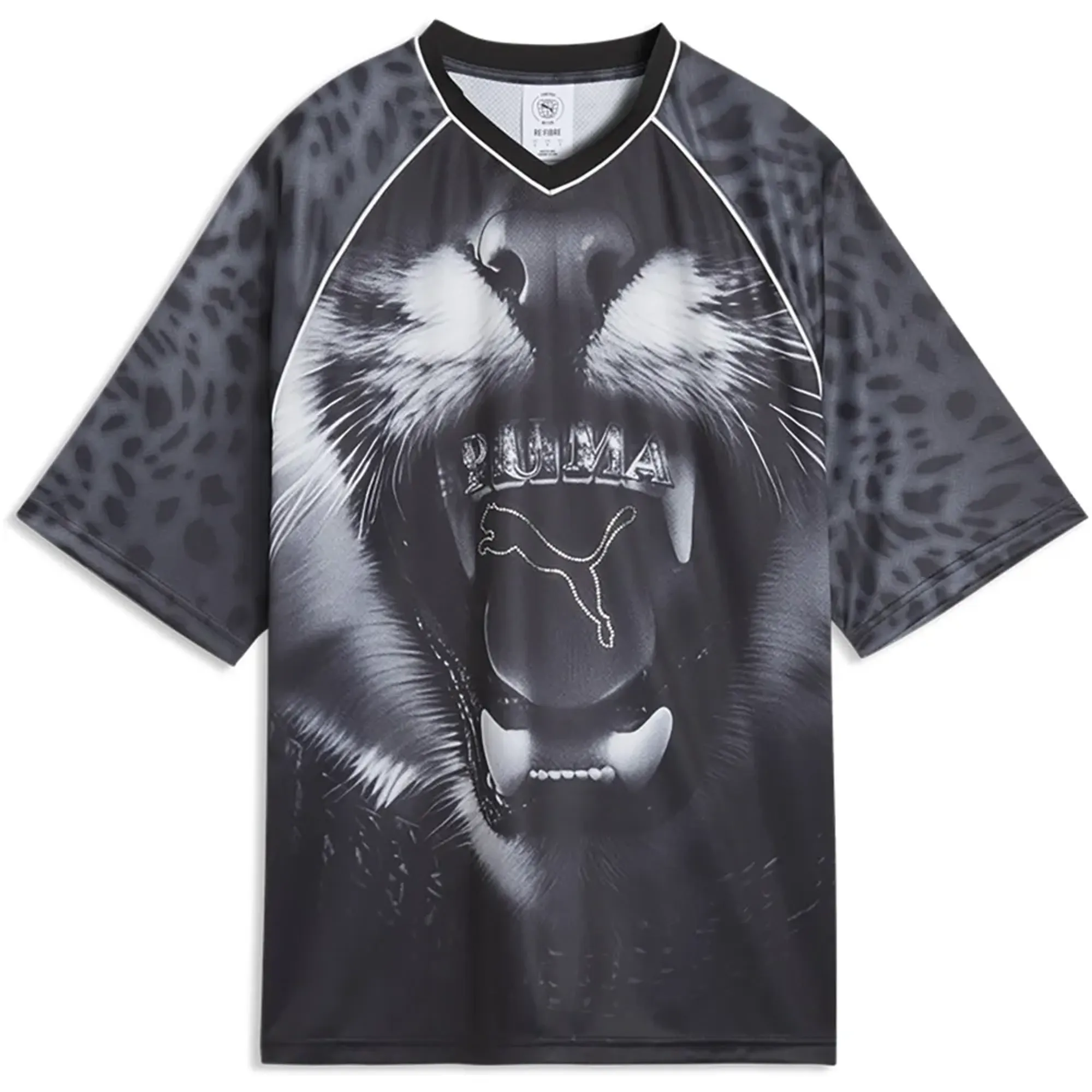 Puma Select Street Glam Bedazzled Relaxed Fit Short Sleeve V Neck T-shirt