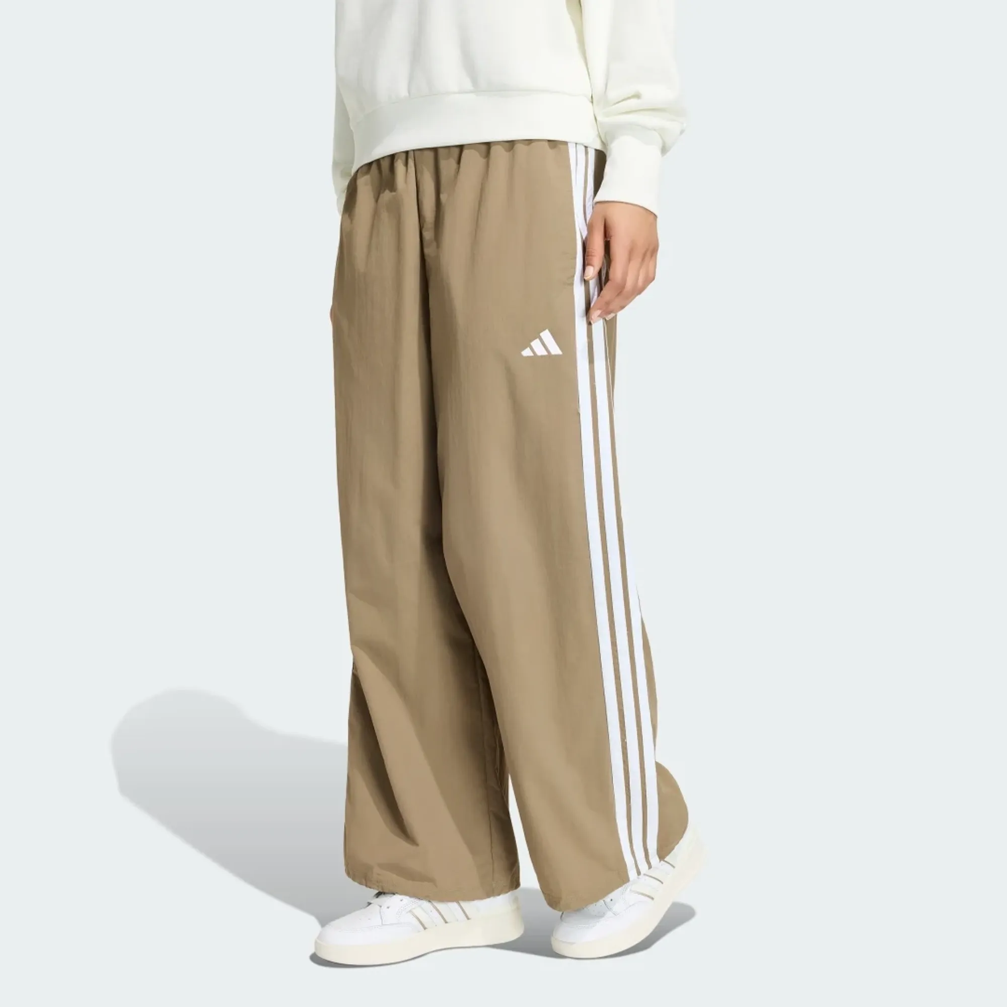 adidas Iconic Woven Wide Leg Track Tracksuit Bottoms with Bunjees