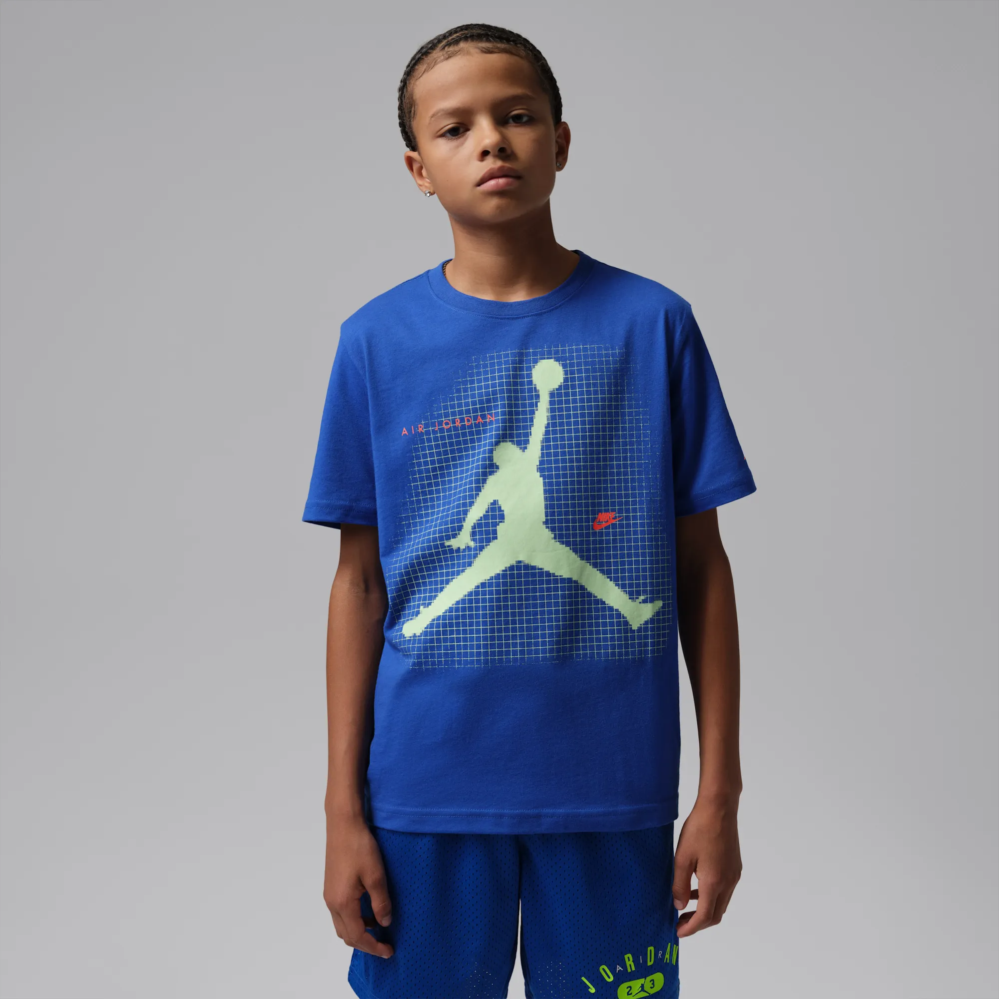 Nike Jordan Older Kids' Jumpman Grid Blur T-Shirt - Blue