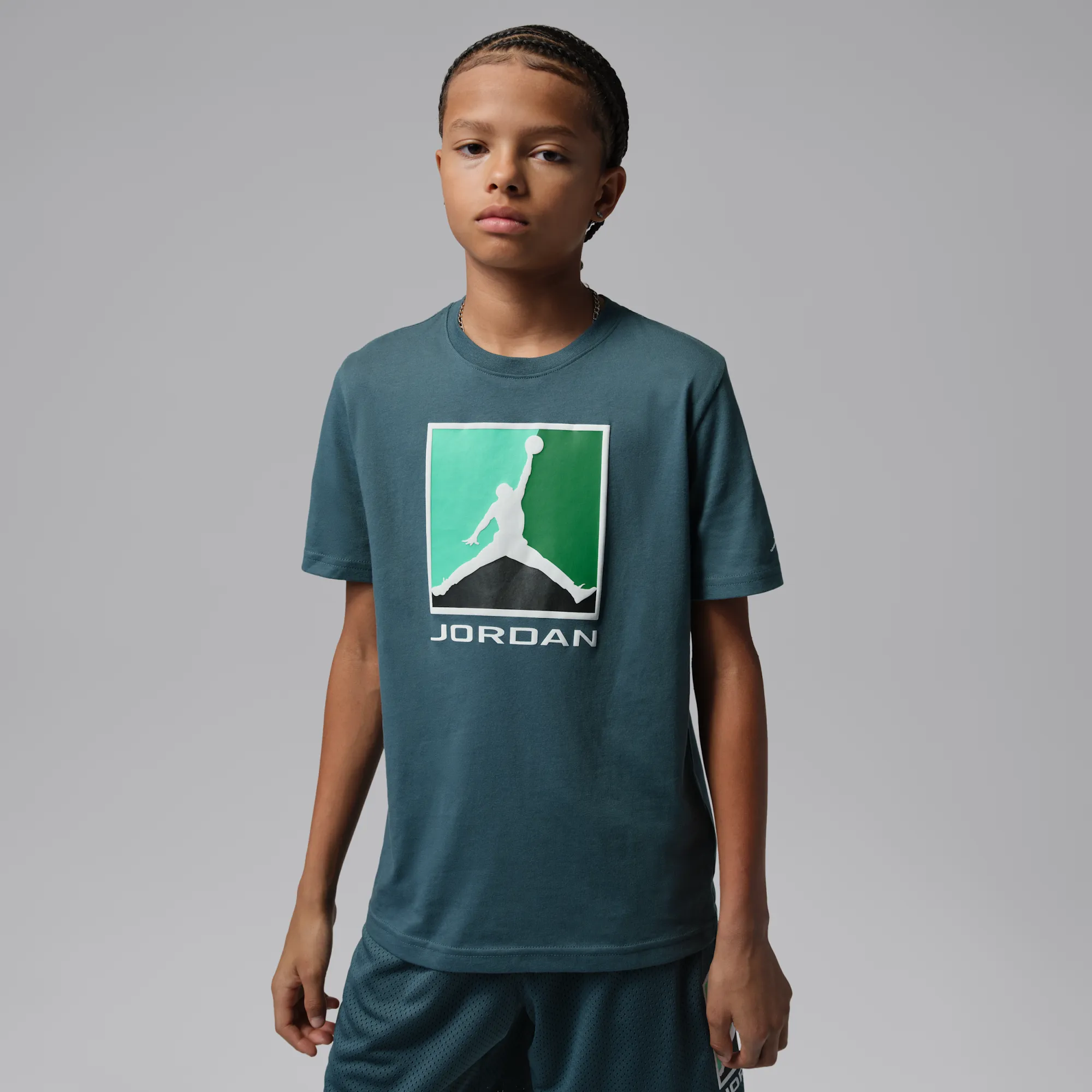 Nike Jordan Flight Essentials Older Kids' Boxed Logo 3.0 T-Shirt - Blue