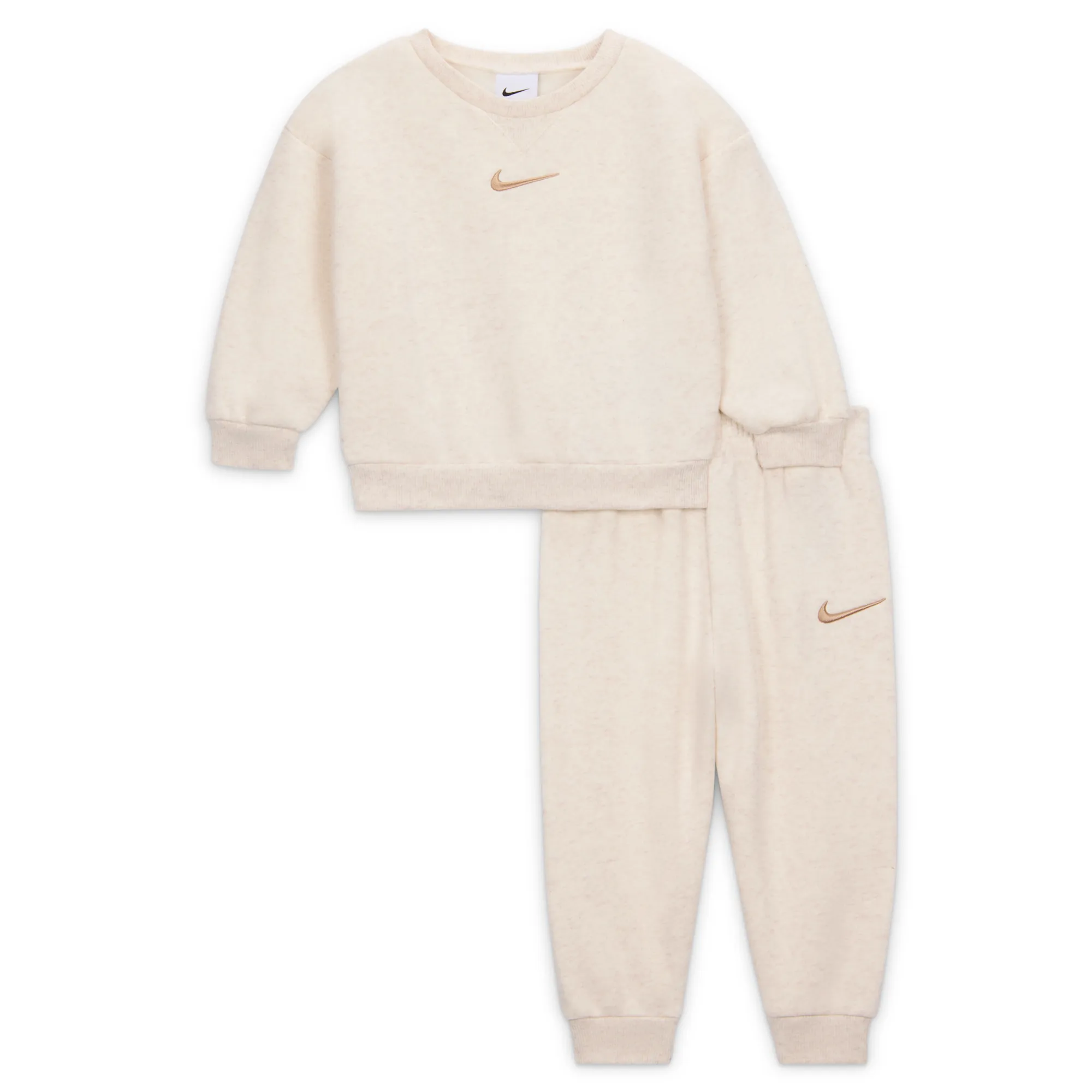 Nike Essentials Baby 2-Piece Fleece Crew Set - Brown