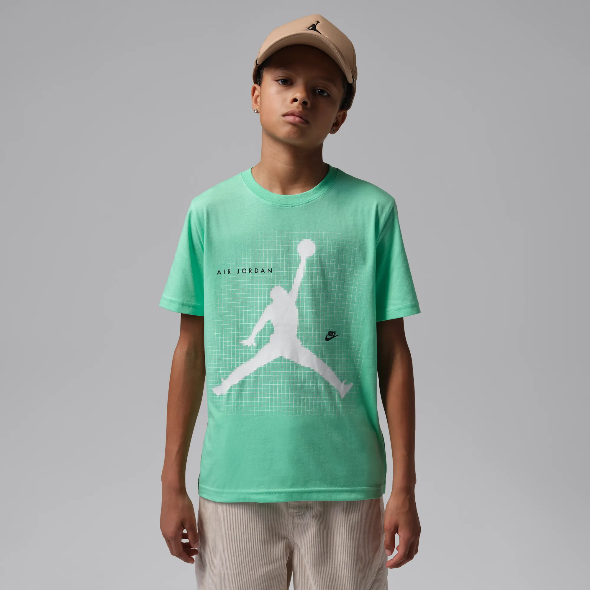 Nike Jordan Older Kids' Jumpman Grid Blur T-Shirt - Green