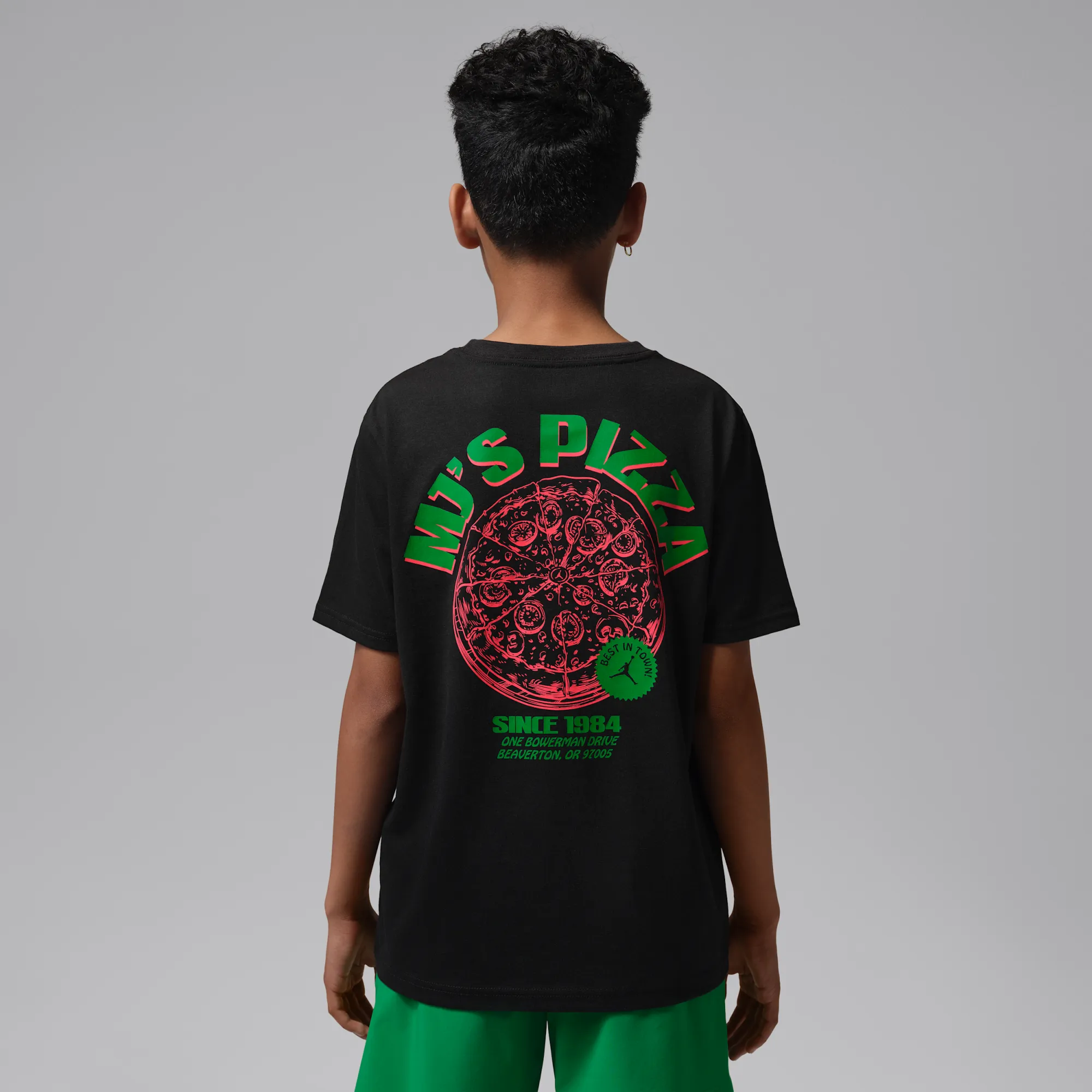 Nike Jordan Older Kids' 'MJ's Pizza' T-Shirt - Black