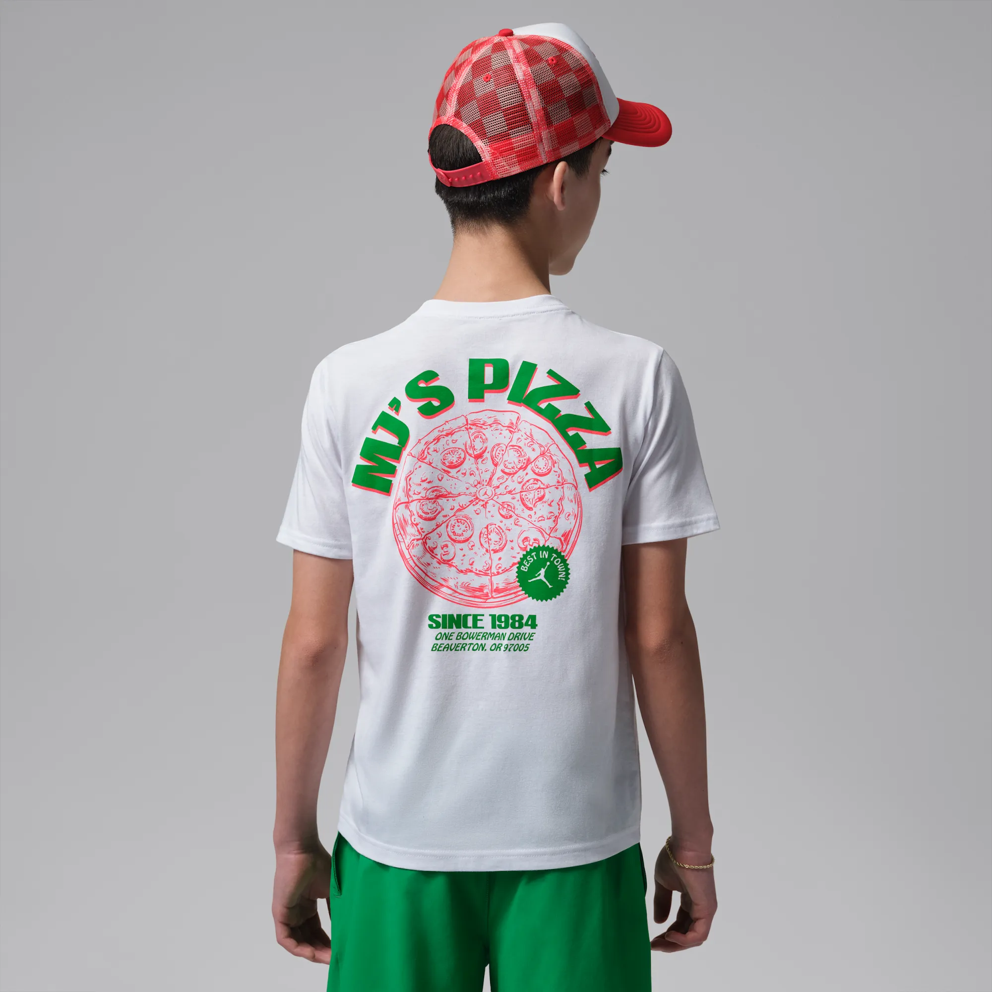Nike Jordan Older Kids' 'MJ's Pizza' T-Shirt - White