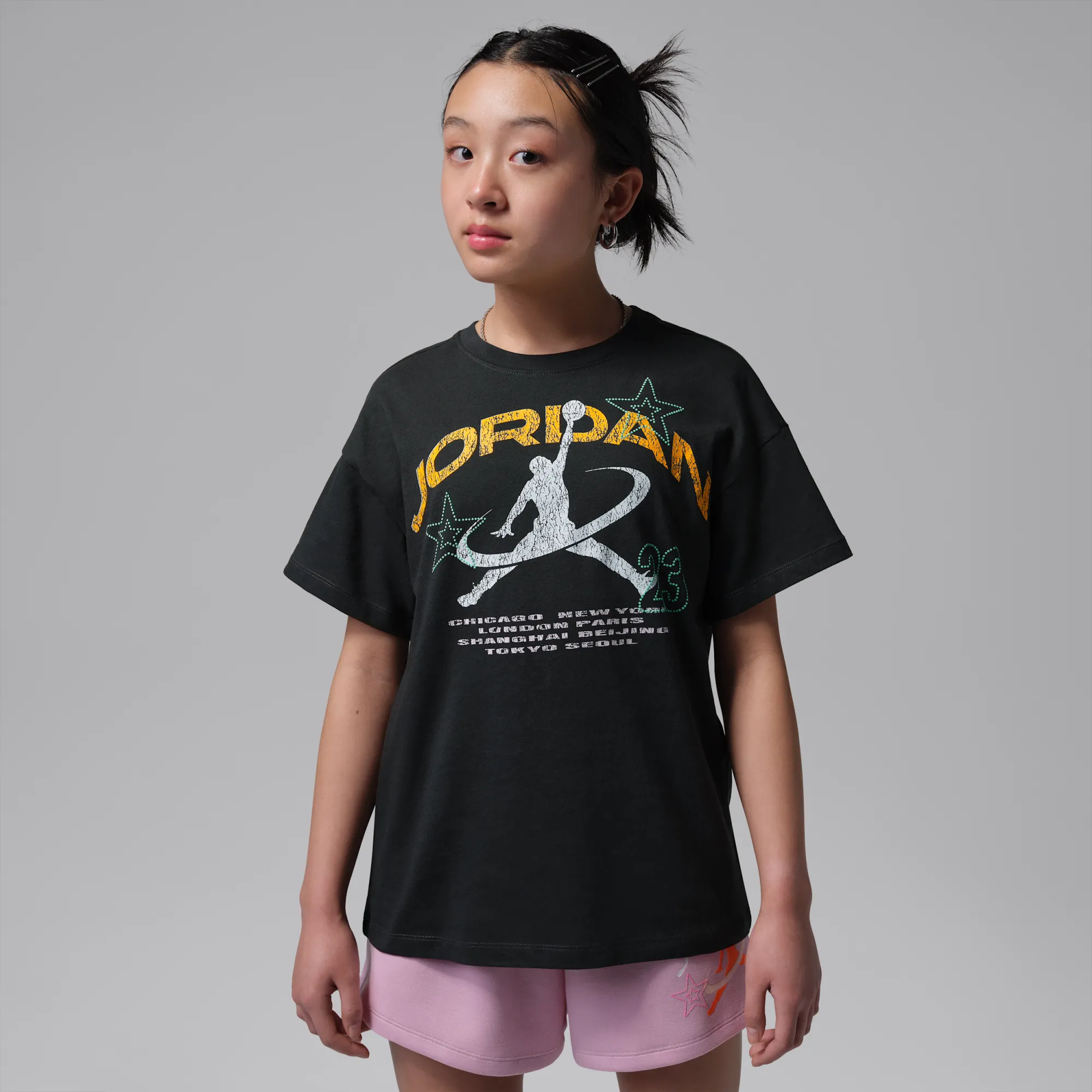 Nike Jordan Older Kids' Geo World Tour T-Shirt - Black