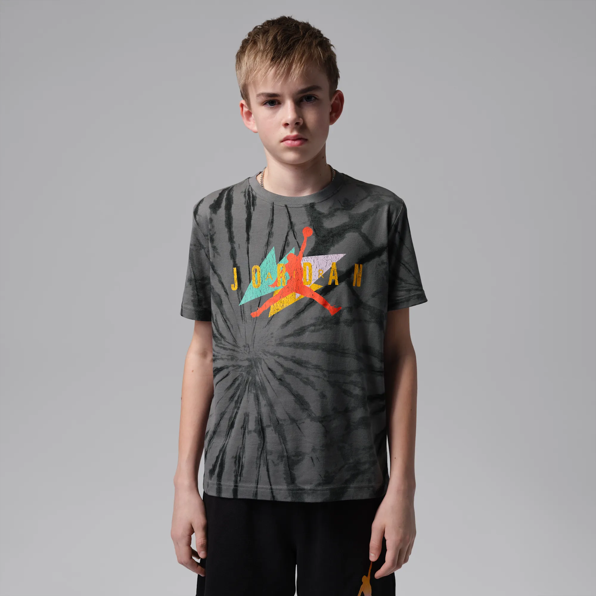 Nike Jordan Older Kids' Geo Tie-Dye T-Shirt - Grey