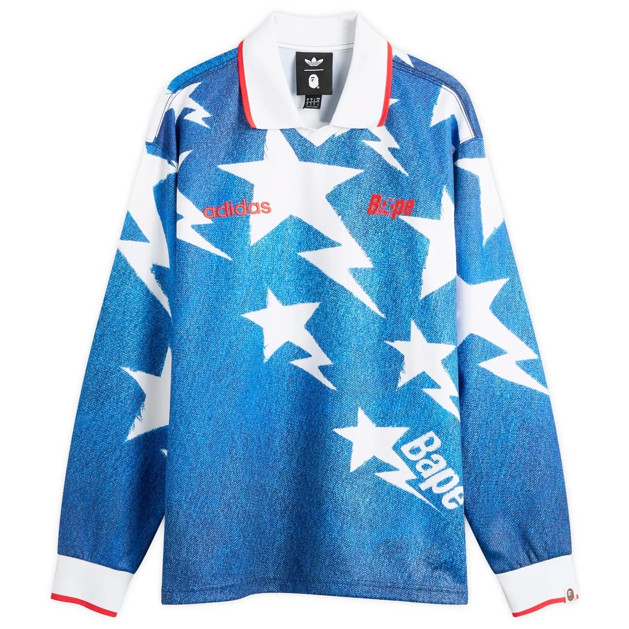 Adidas Men's x A Bathing Ape USA Star Jersey Medium Blue Denim
