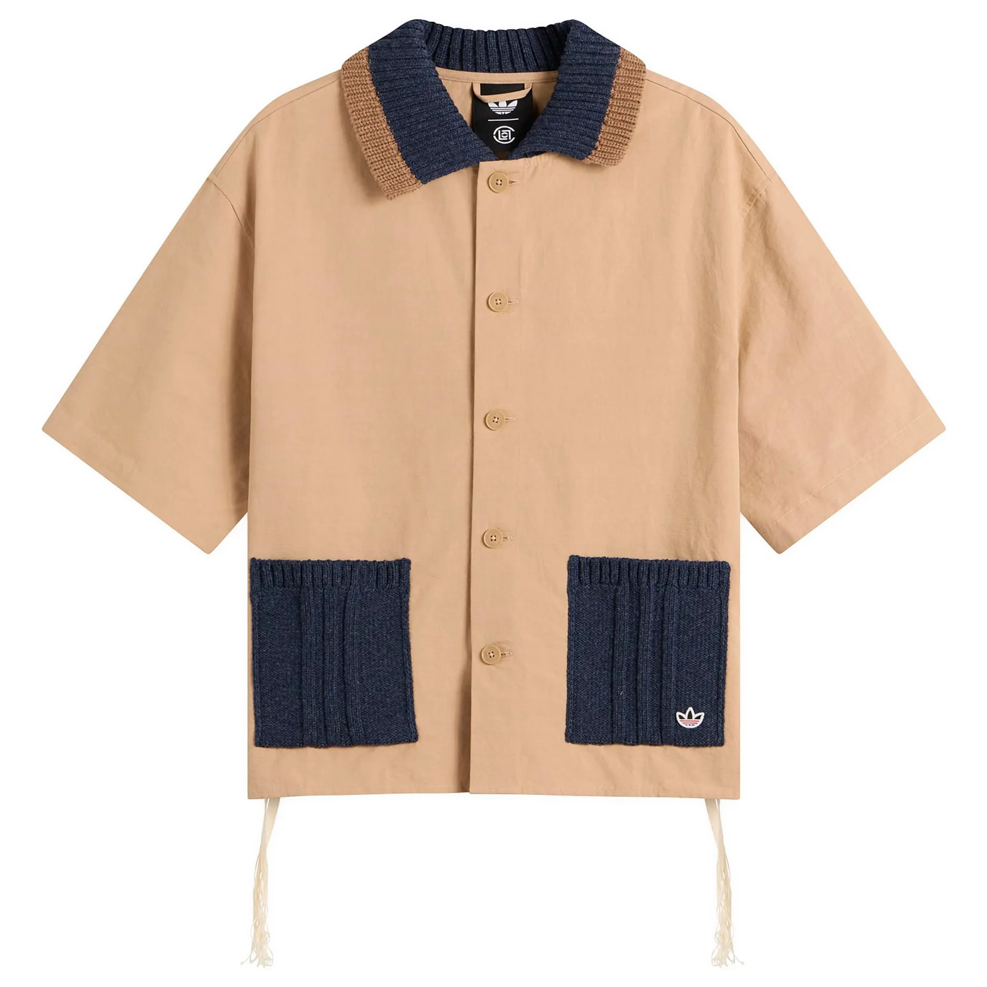 Adidas Men's Clot Ss Guayabera By Edison Chen Warm Sandstone