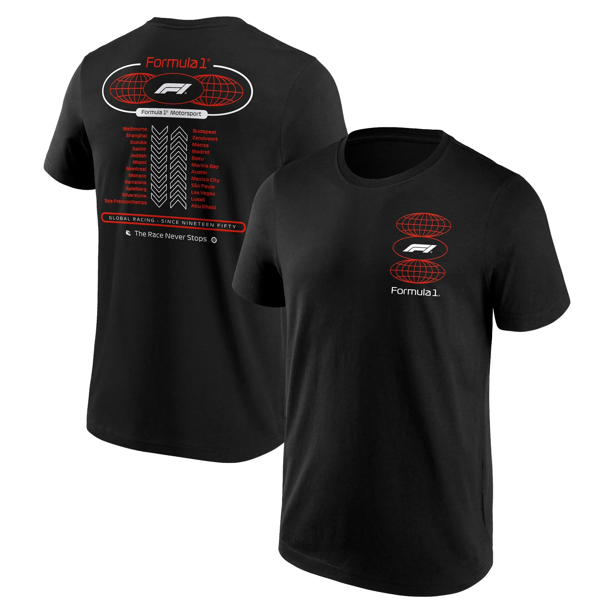 Formula 1 Tour Graphic T-Shirt - Black - Unisex