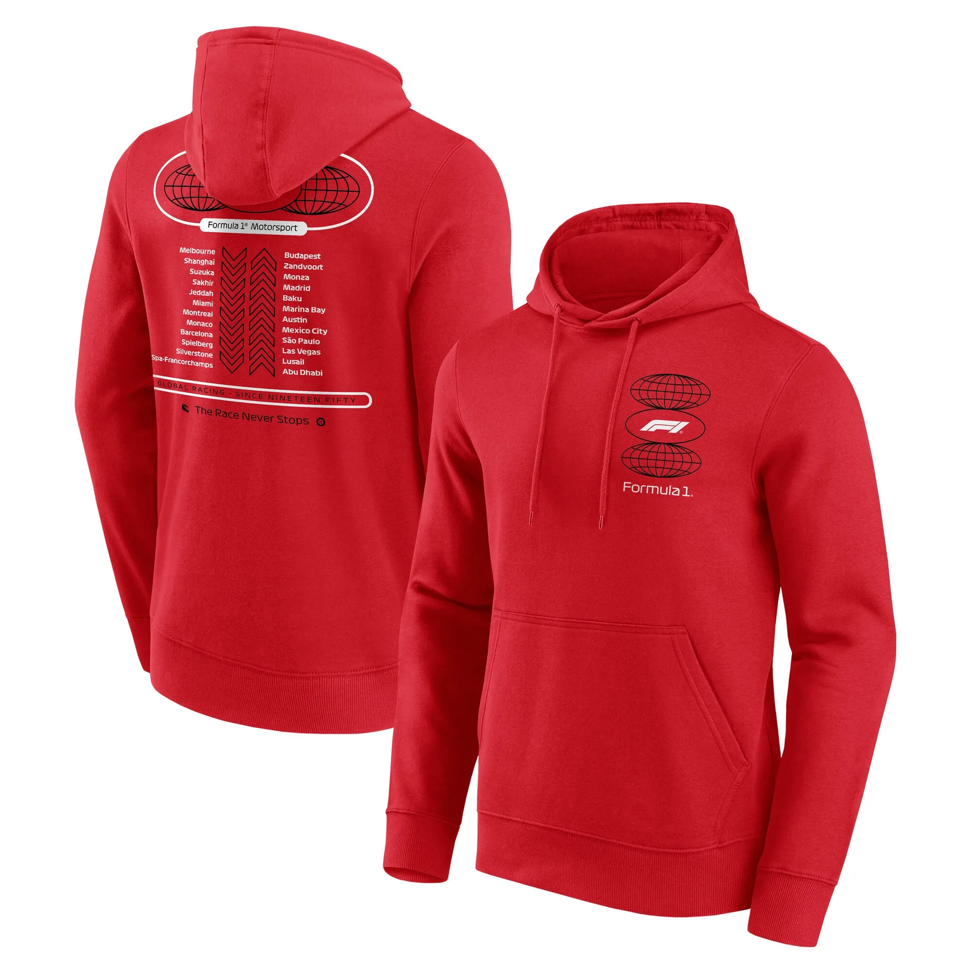 Formula 1 Tour Graphic Hoodie - Red - Unisex