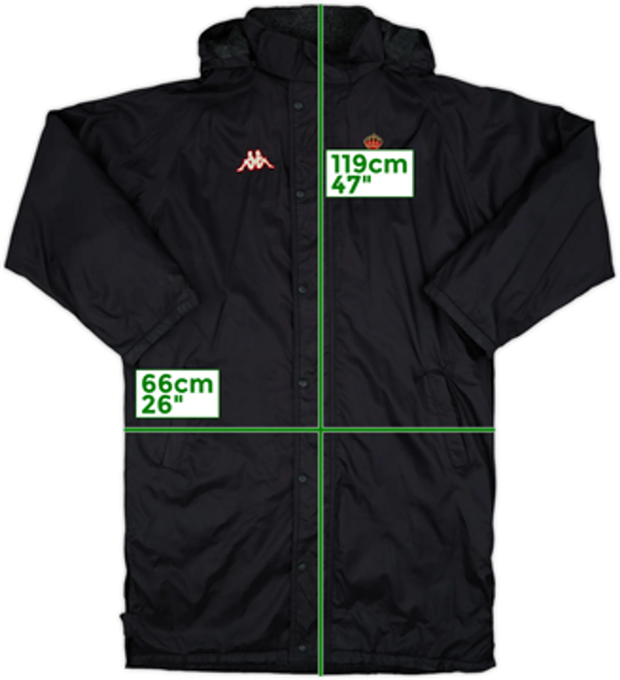 1999-00 Monaco Kappa Hooded Bench Coat - 8/10 - (XL)