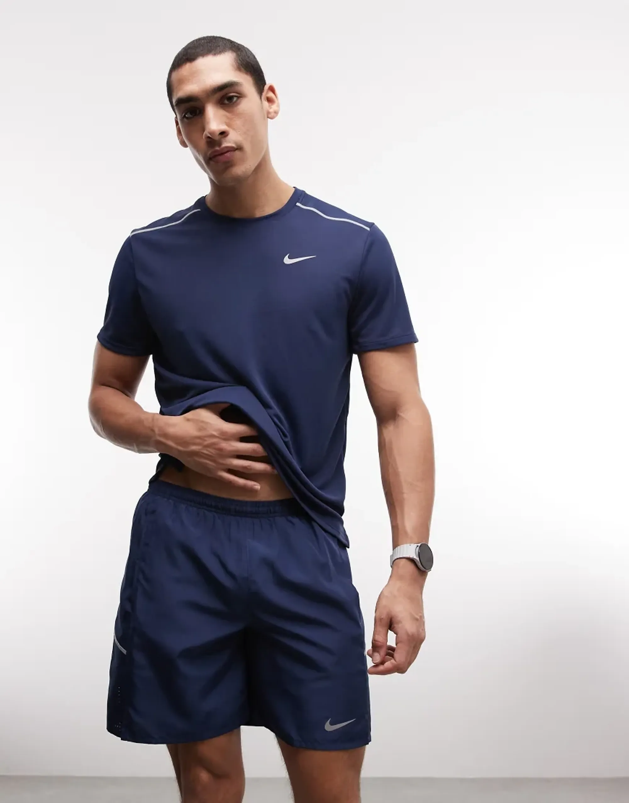 Nike Running Miler Dri-Fit 7Inch 2In1 Shorts In Navy