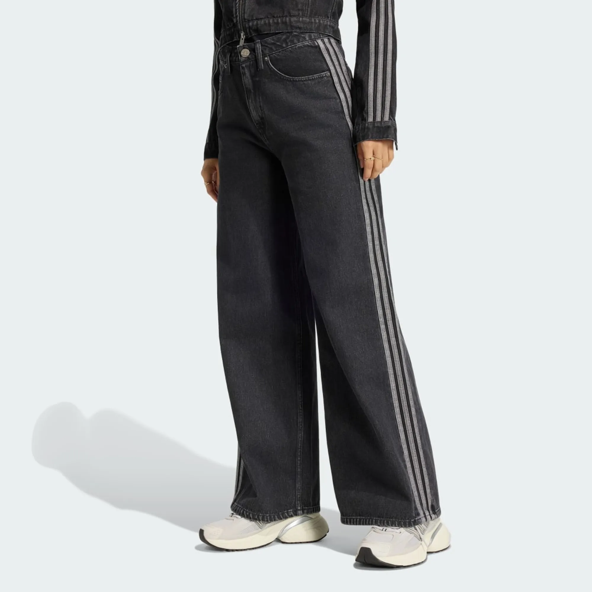 adidas HIGH RISE WIDE LEG DENIM PANT