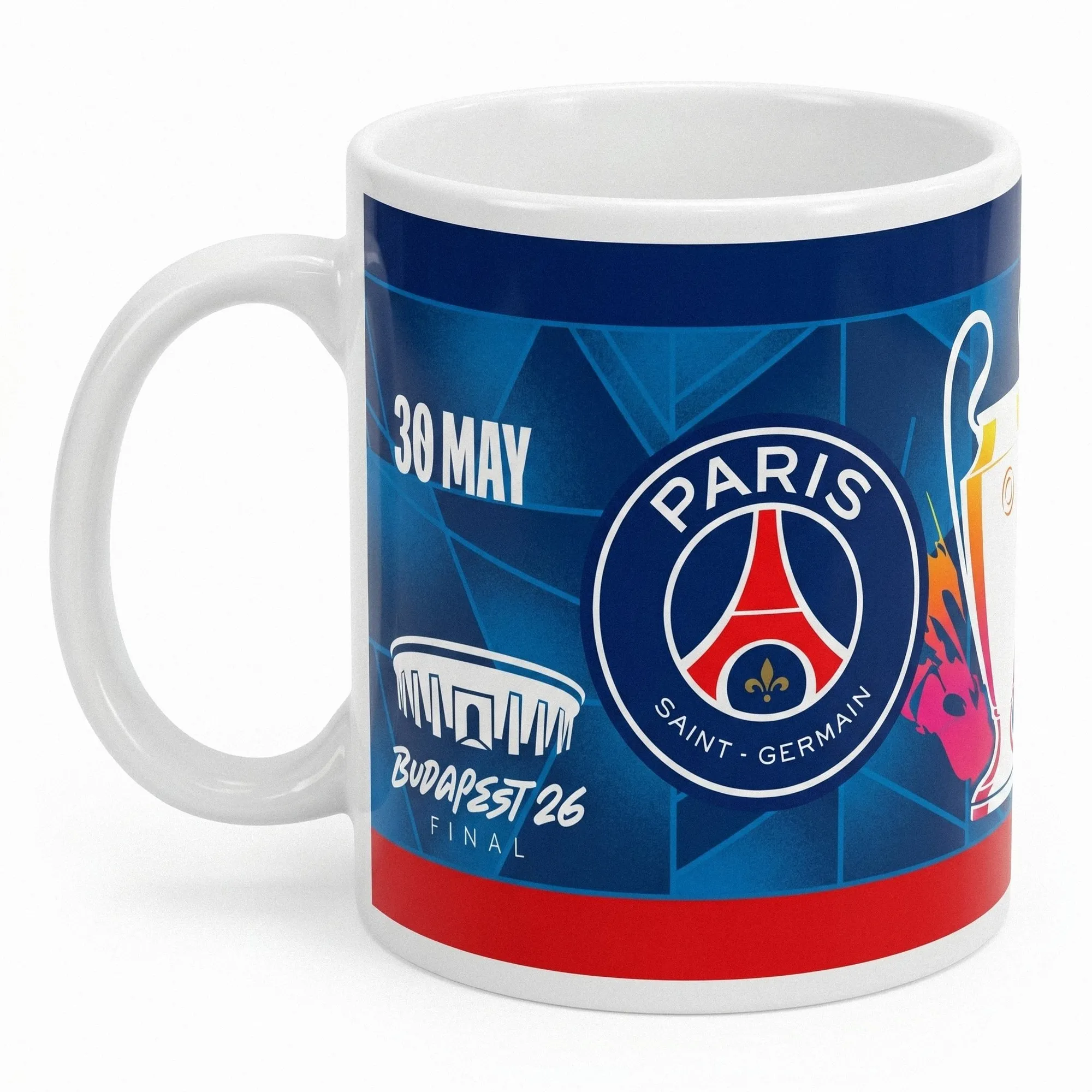 Paris Saint-Germain UCL Finalist Budapest 2026 Mug - Blue