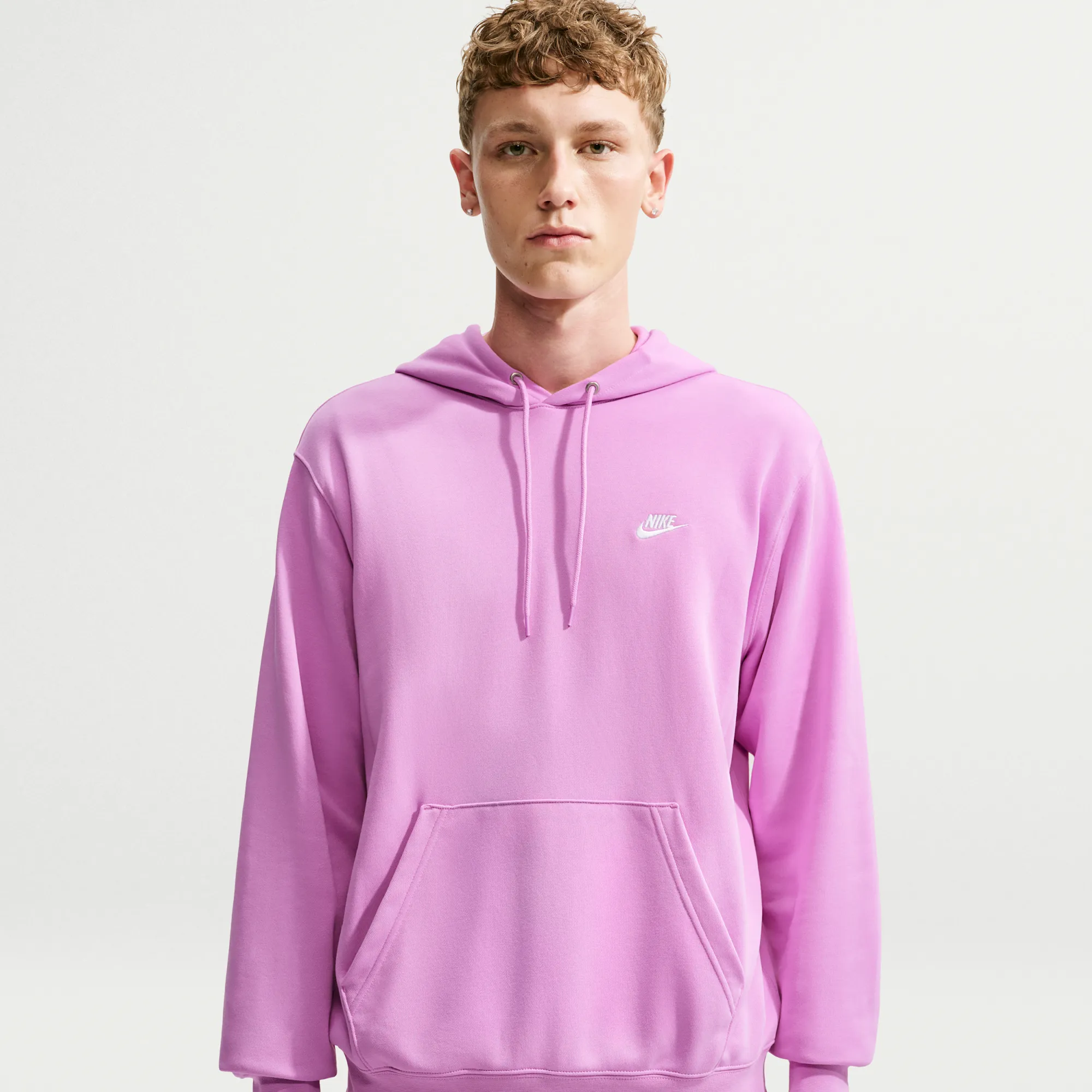 Nike Club Men's French Terry Pullover Hoodie - Purple - Fleece
