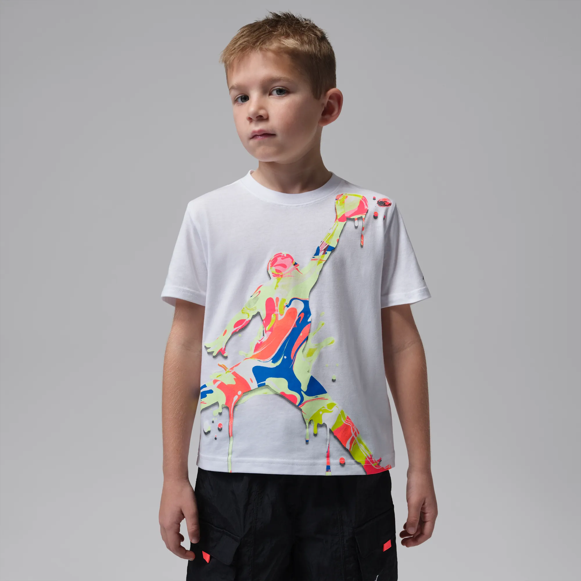 Nike Jordan Super Splash Younger Kids' Paint Spill Jumpman T-Shirt - White