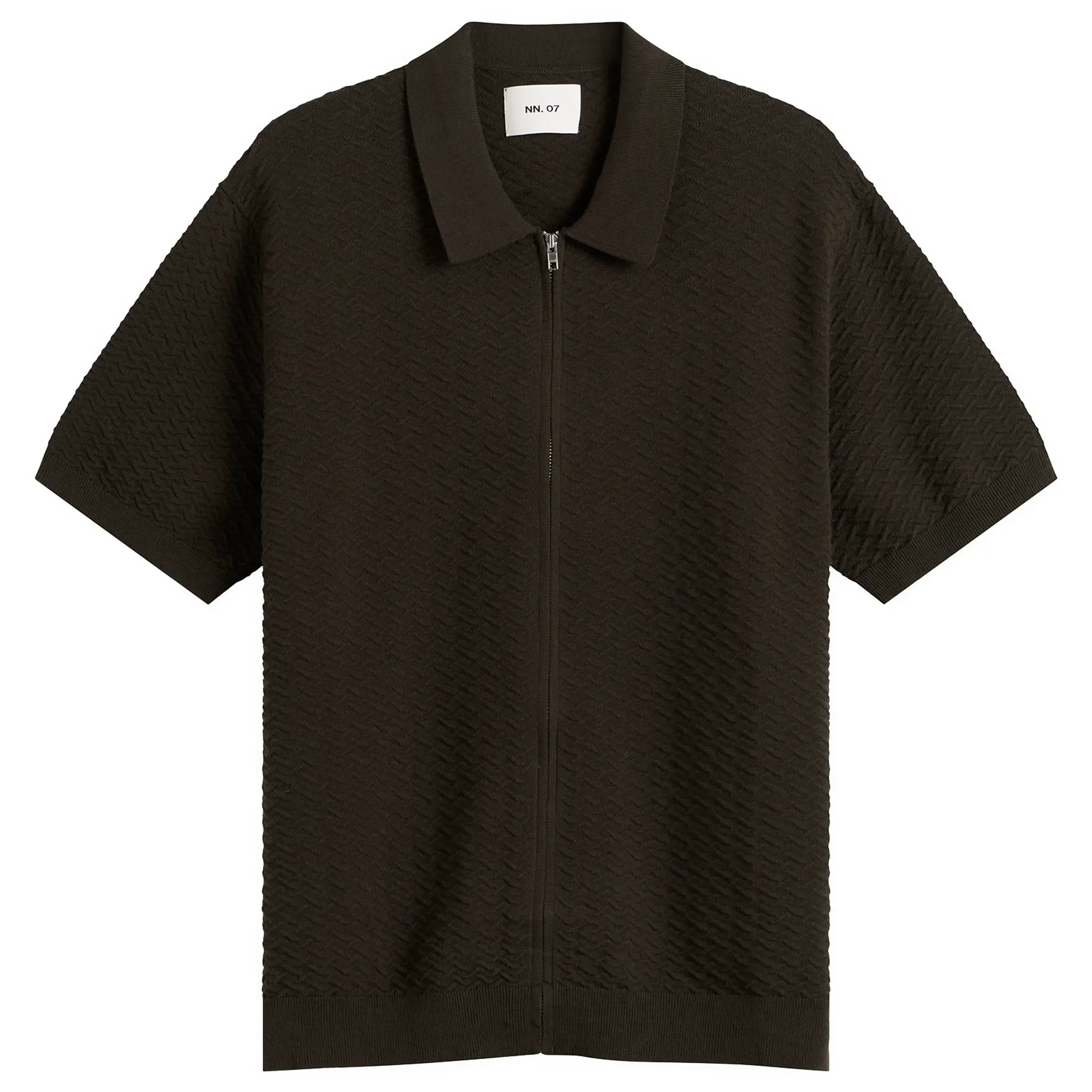NN07 Men's Gustav Full Zip Polo Dark Army
