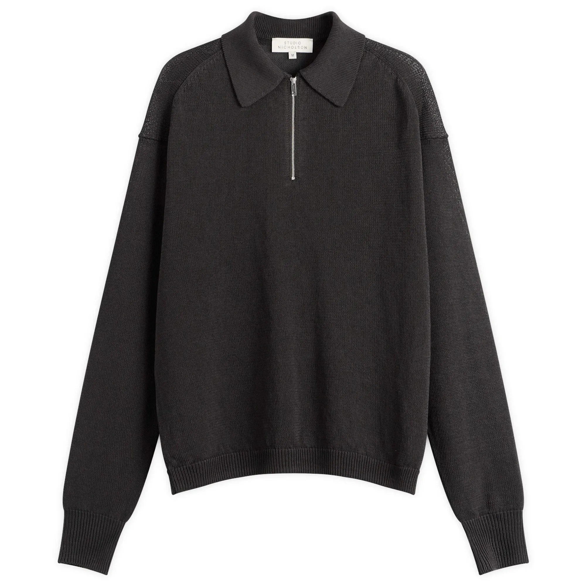 Studio Nicholson Men's Heddy Zip Up Jumper Black Grape