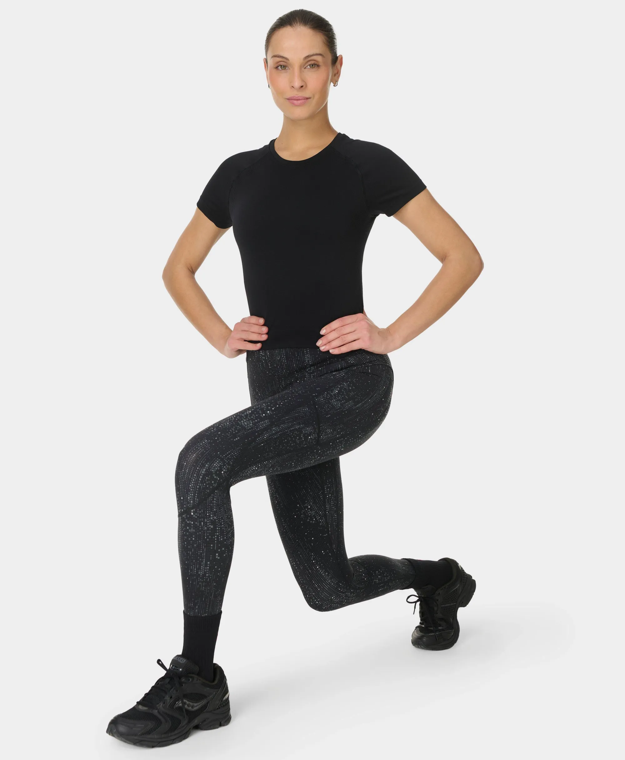 Sweaty Betty Runner's High Power 7/8 Leggings, Black, Women's XS